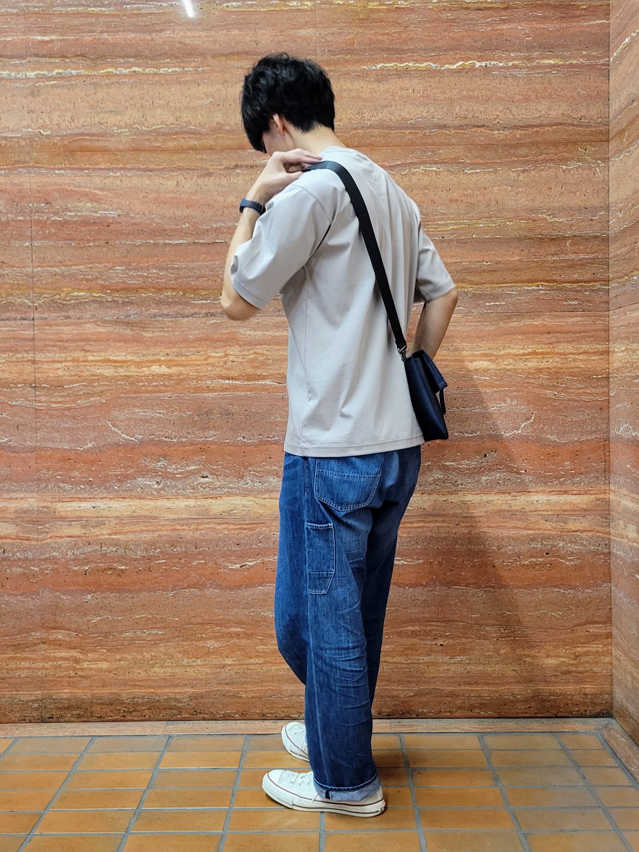 piroyaさんの「TAKEO KIKUCHI｜【BOWLER HAT LABEL】アイスクリアコットン ワンストローク 半袖Tシャツ」を使ったコーディネート