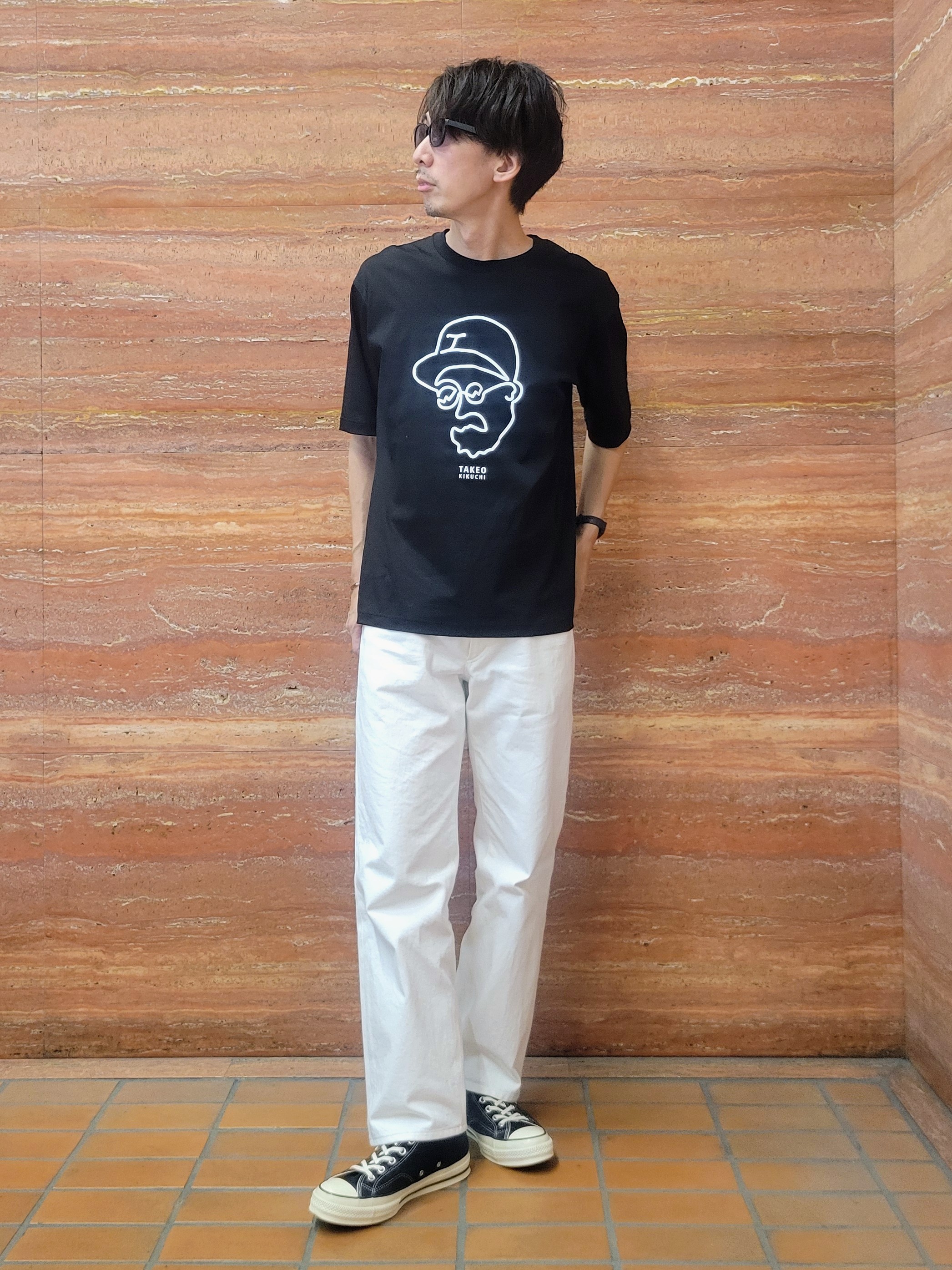 piroyaさんの「TAKEO KIKUCHI｜【BOWLER HAT LABEL】アイスクリアコットン ワンストローク 半袖Tシャツ」を使ったコーディネート