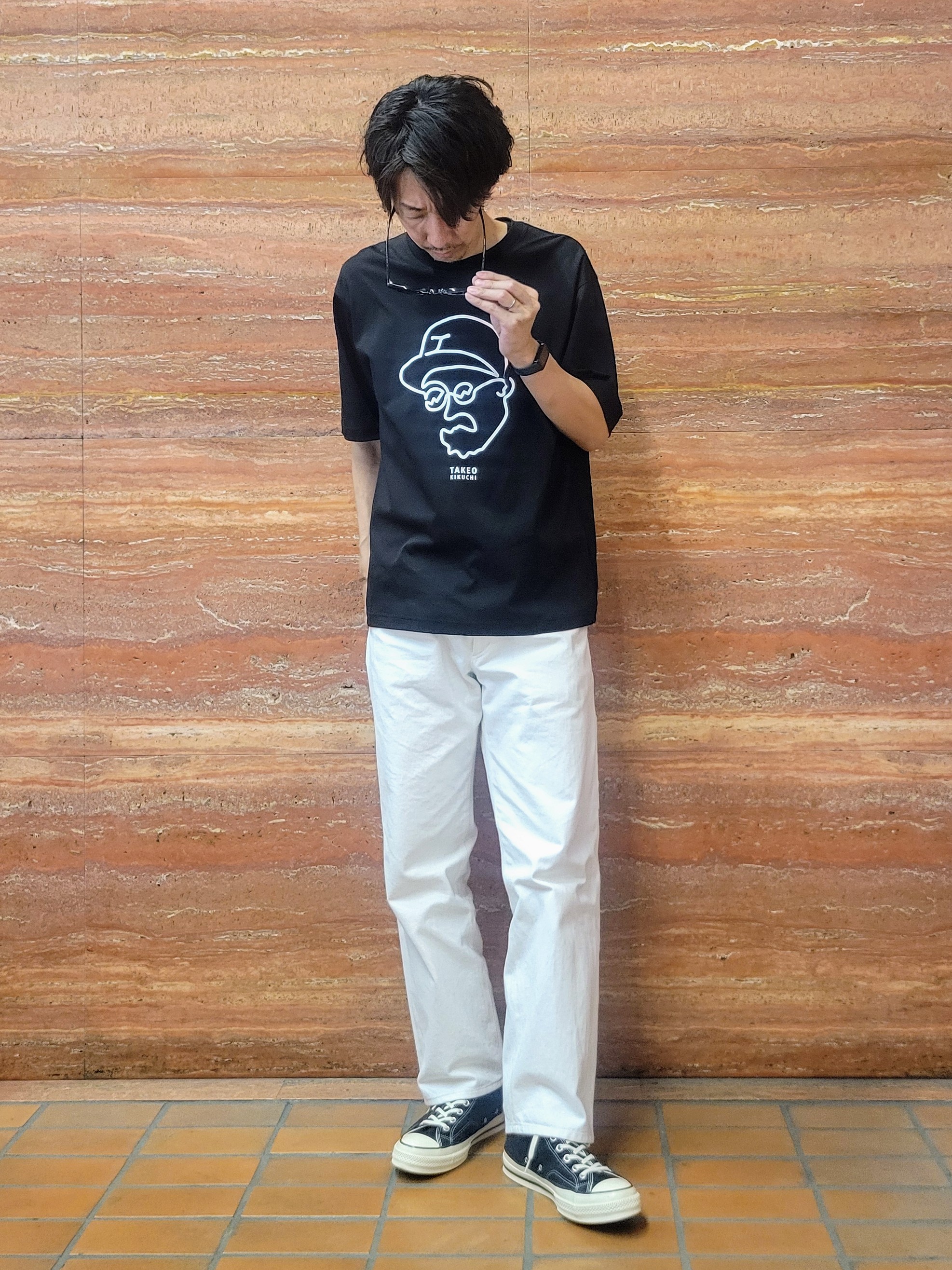 piroyaさんの「TAKEO KIKUCHI｜【BOWLER HAT LABEL】アイスクリアコットン ワンストローク 半袖Tシャツ」を使ったコーディネート