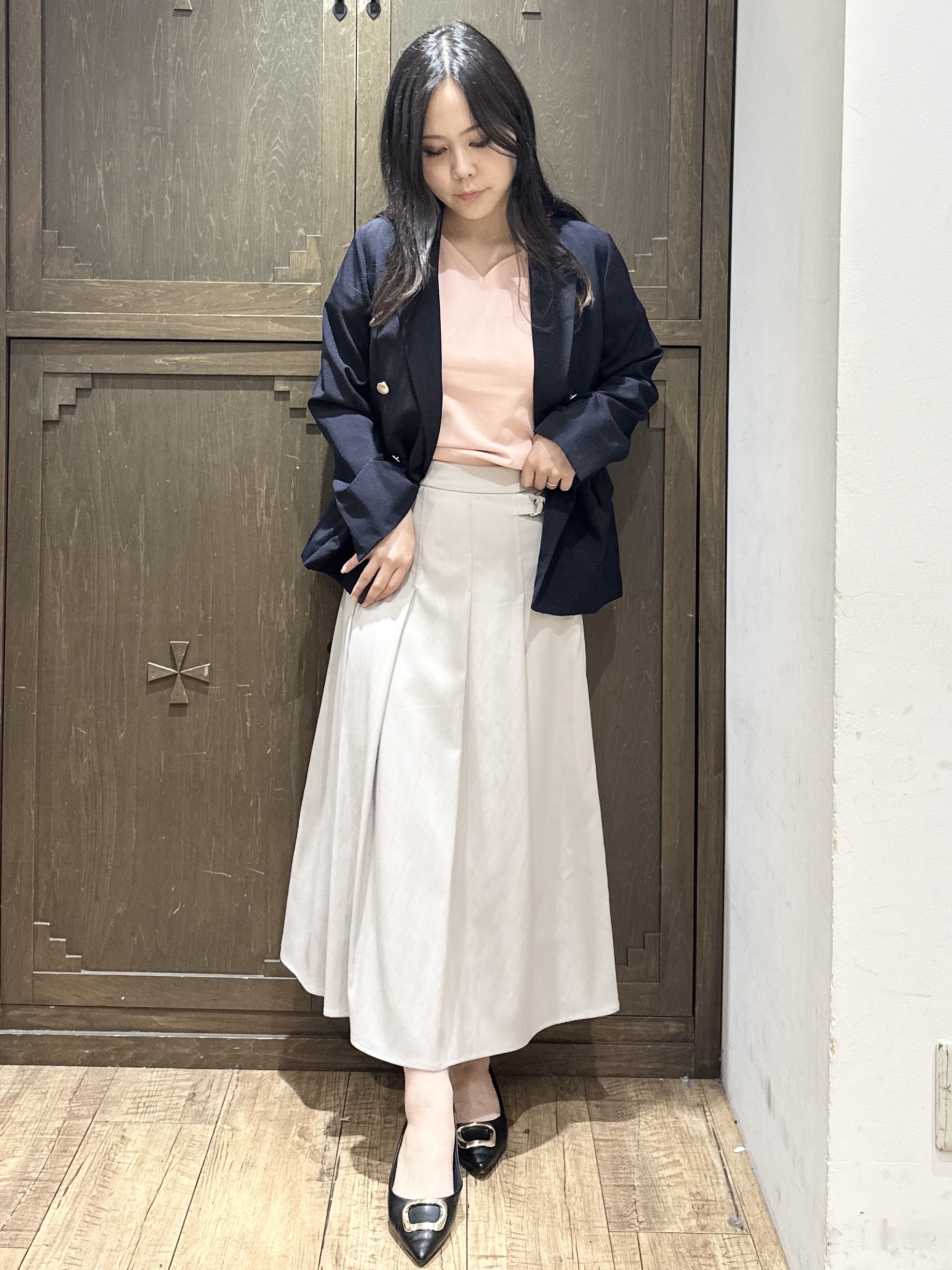 kanaさんの「index｜《再入荷》ダブルブレストテーラードジャケット【接触冷感／吸水速乾／イージーアイロン／防シワ／洗濯機O」を使ったコーディネート
