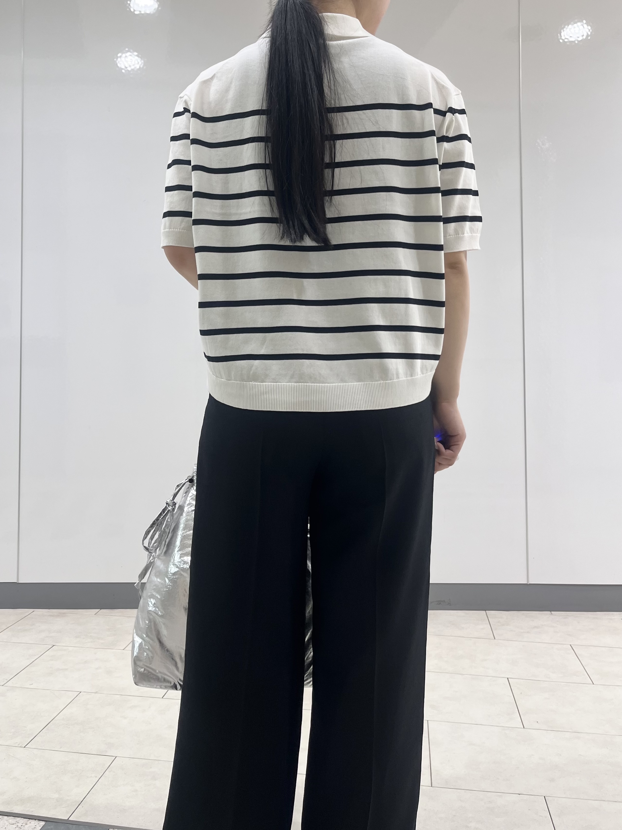 hasuさんの「INDIVI｜【洗える／コットン】ドライタッチさらりポロ襟ニットT」を使ったコーディネート