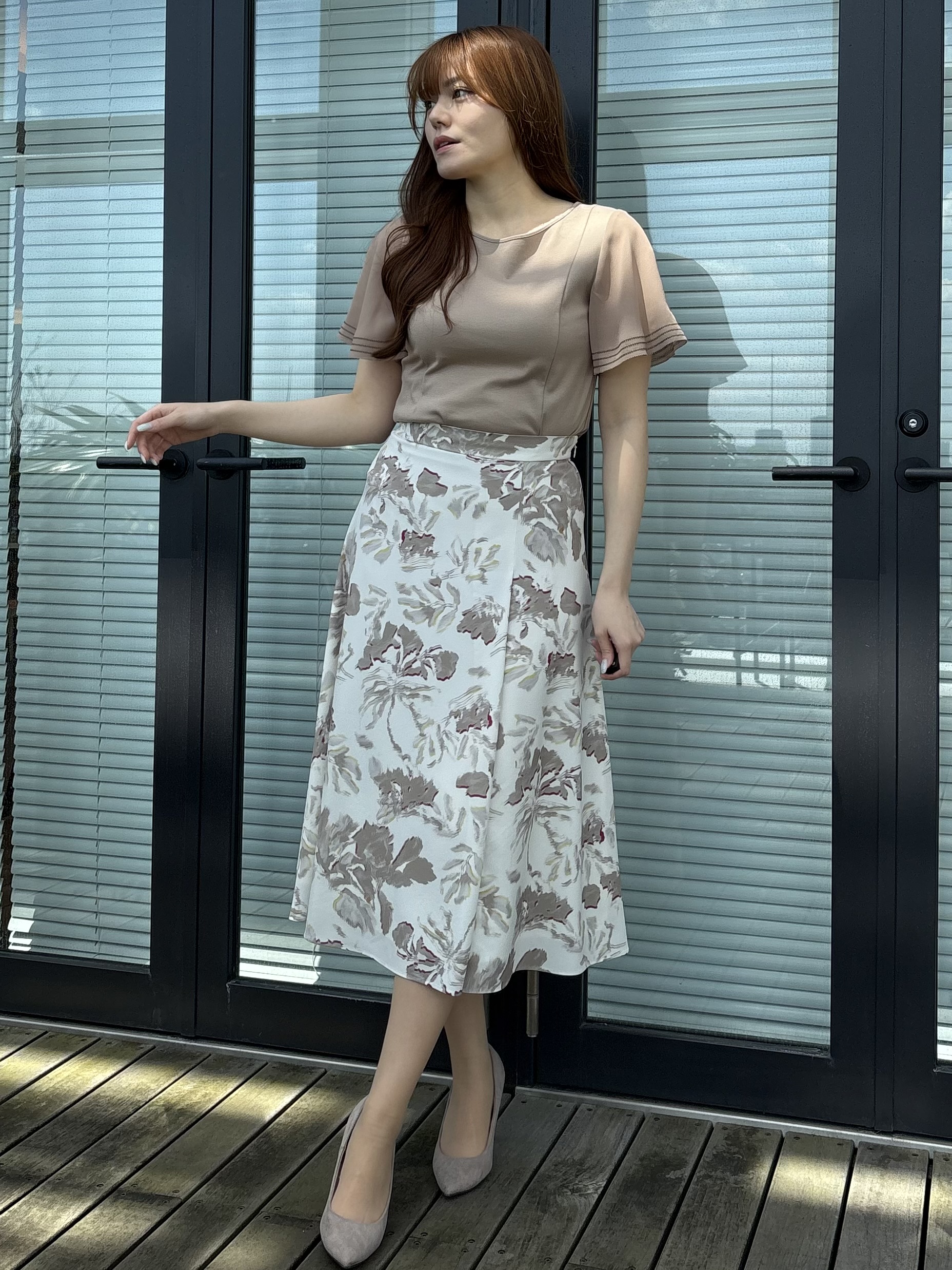 sayaさんの「COUP DE CHANCE｜【手洗い可】フレアスリーブカットソー」を使ったコーディネート
