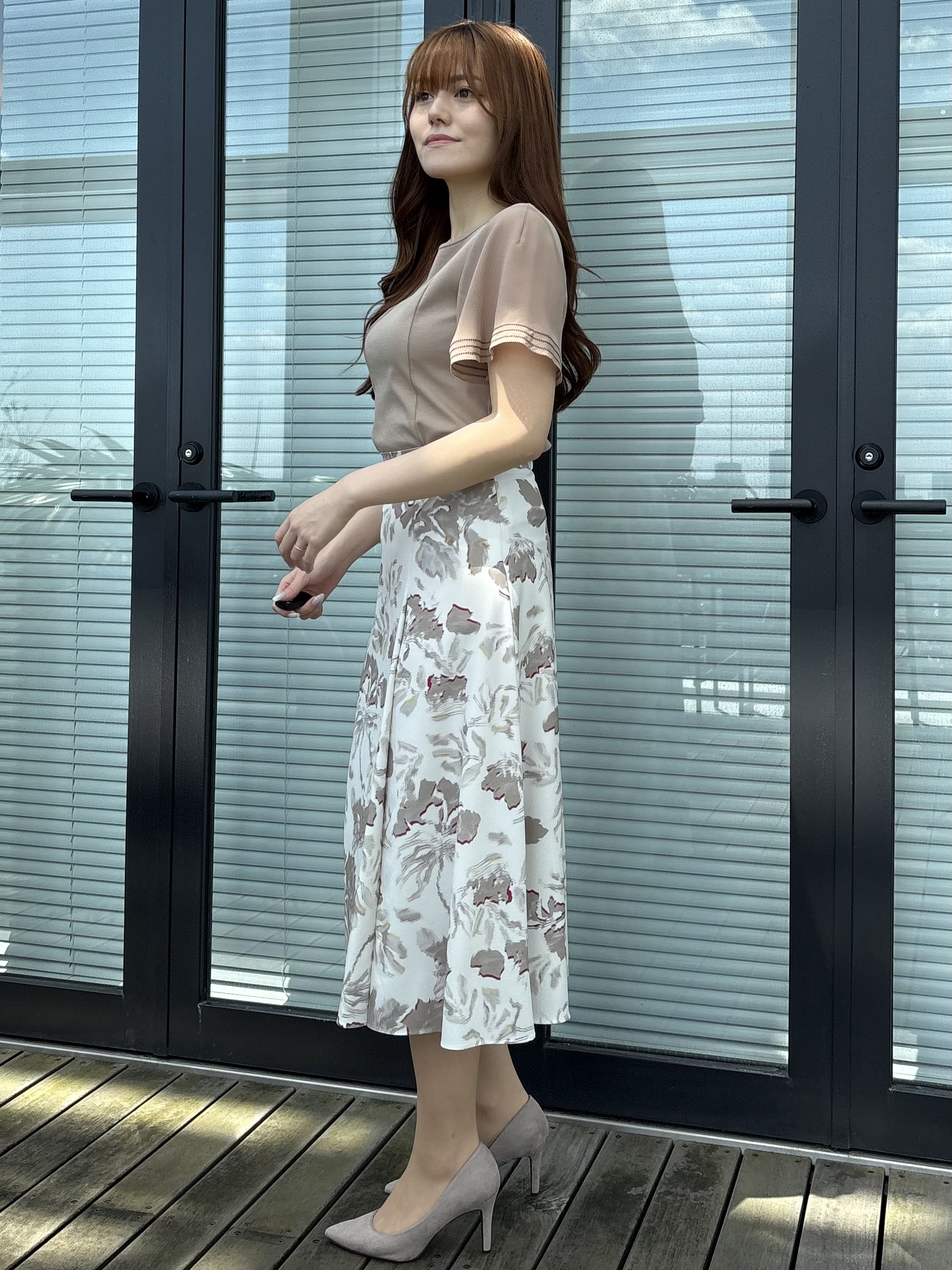 sayaさんの「COUP DE CHANCE｜【手洗い可】フレアスリーブカットソー」を使ったコーディネート
