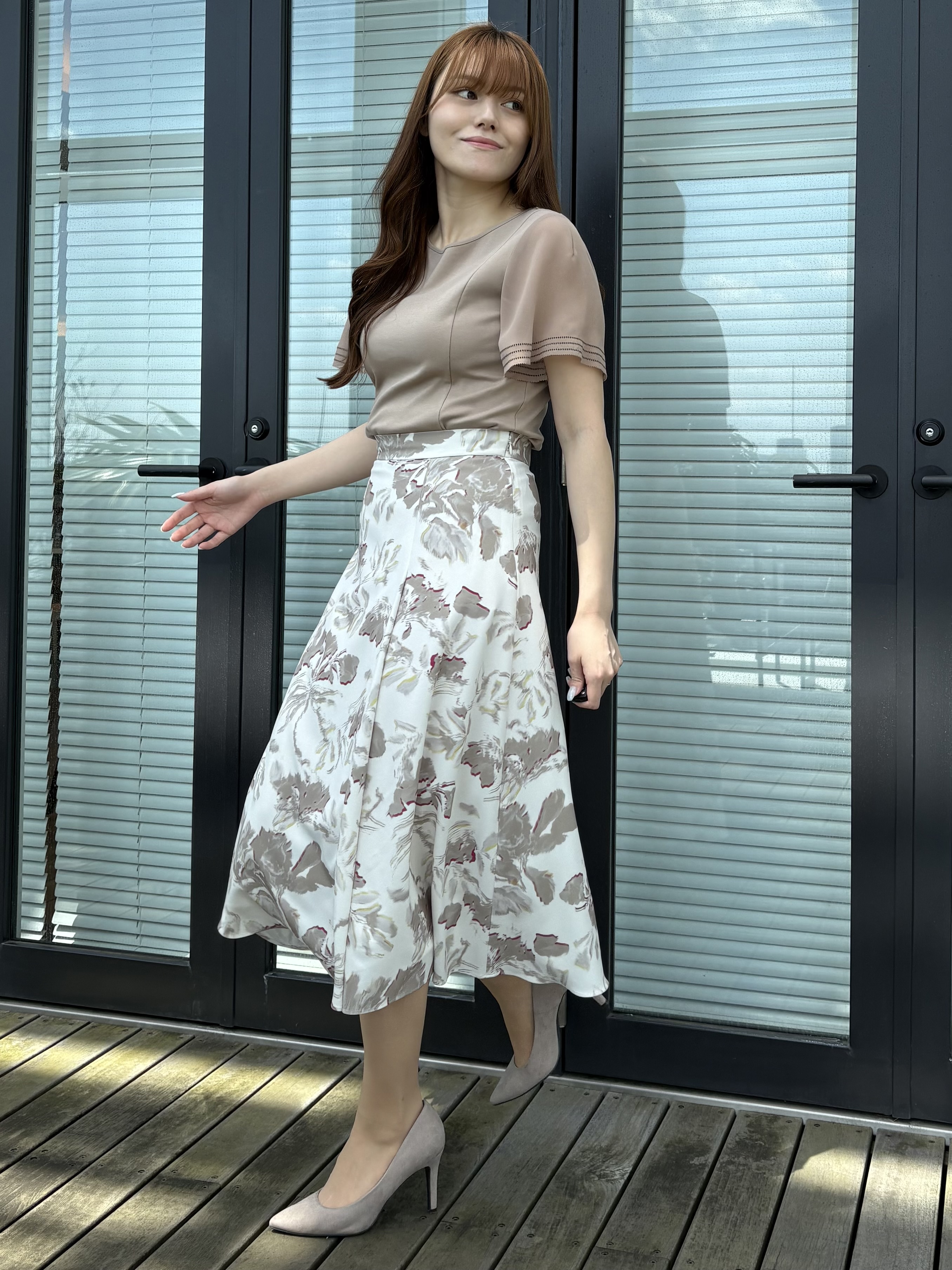 sayaさんの「COUP DE CHANCE｜【手洗い可】フレアスリーブカットソー」を使ったコーディネート
