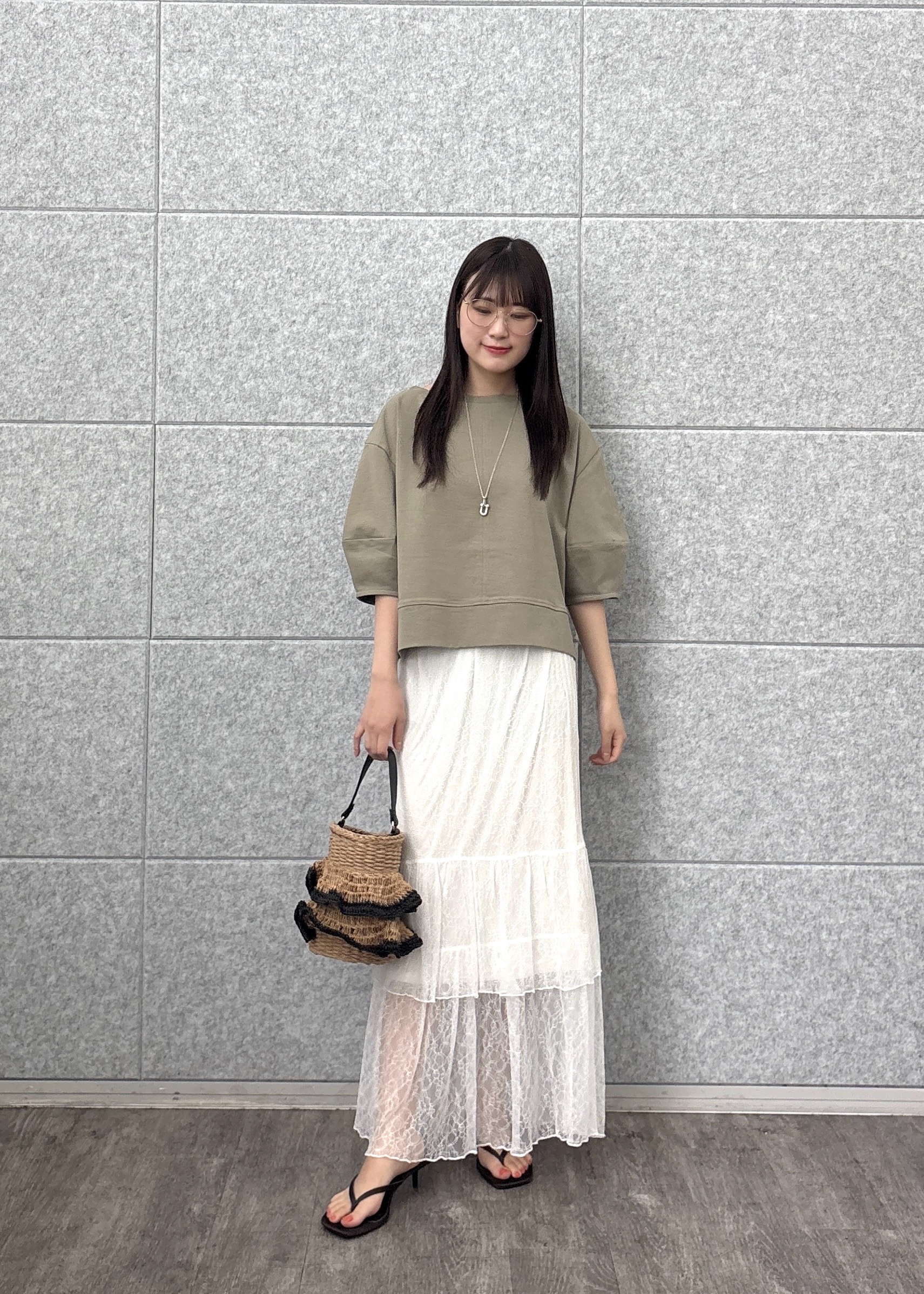 Renoさんの「INDIVI｜ハーフスリーブフォルムカットソー【再入荷／マシンウォッシュ／接触冷感】」を使ったコーディネート