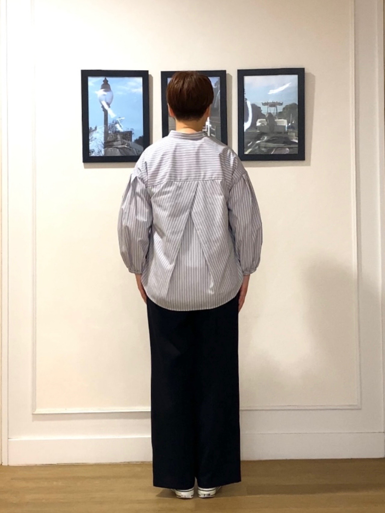 Hiroさんの「Dessin｜【洗える】バルーンスリーブバンドカラーシャツ」を使ったコーディネート