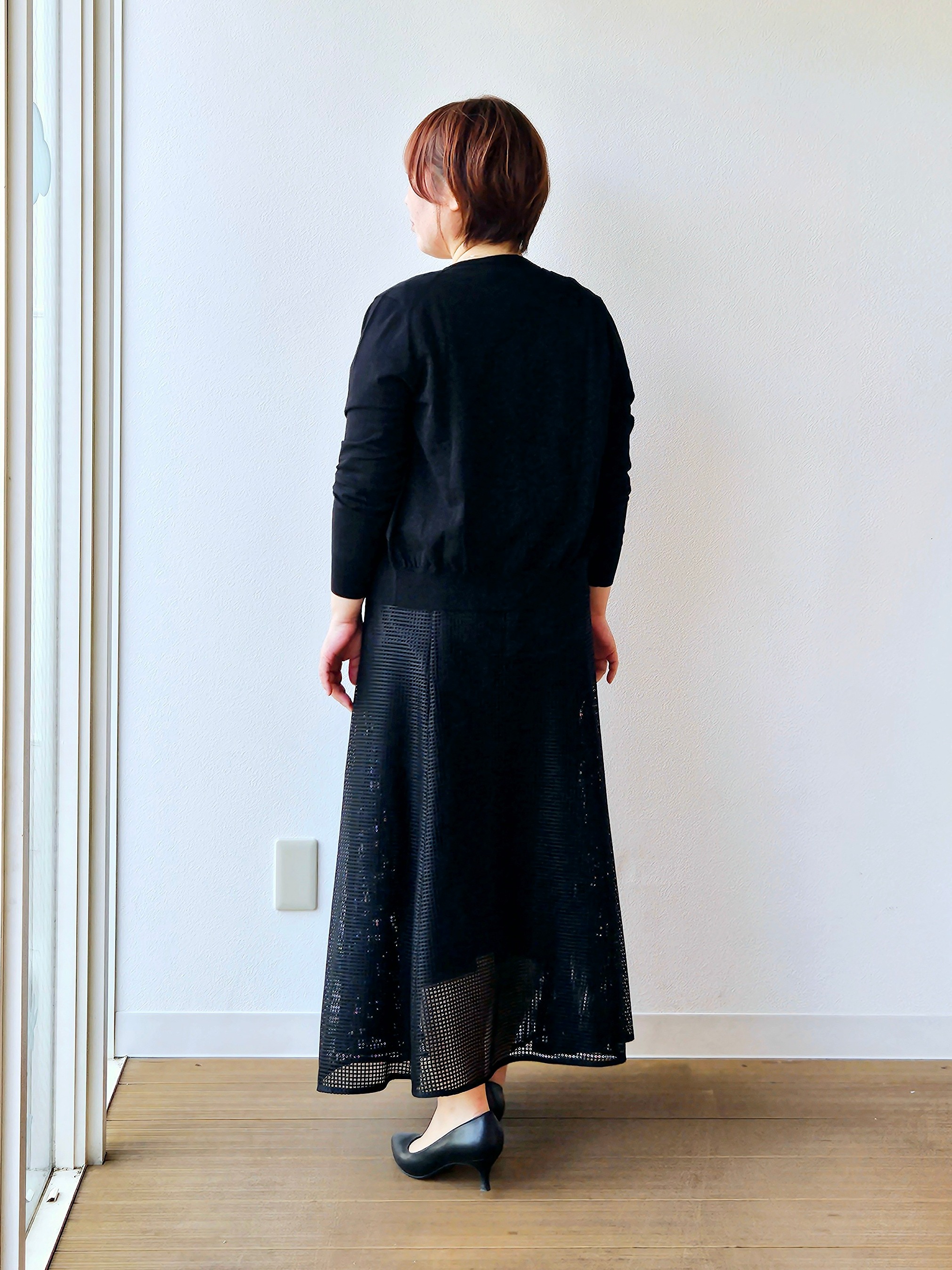 やじまさんの「UNTITLED｜◆【9色展開/アンサンブル可】コットンクルーネックカーディガン」を使ったコーディネート