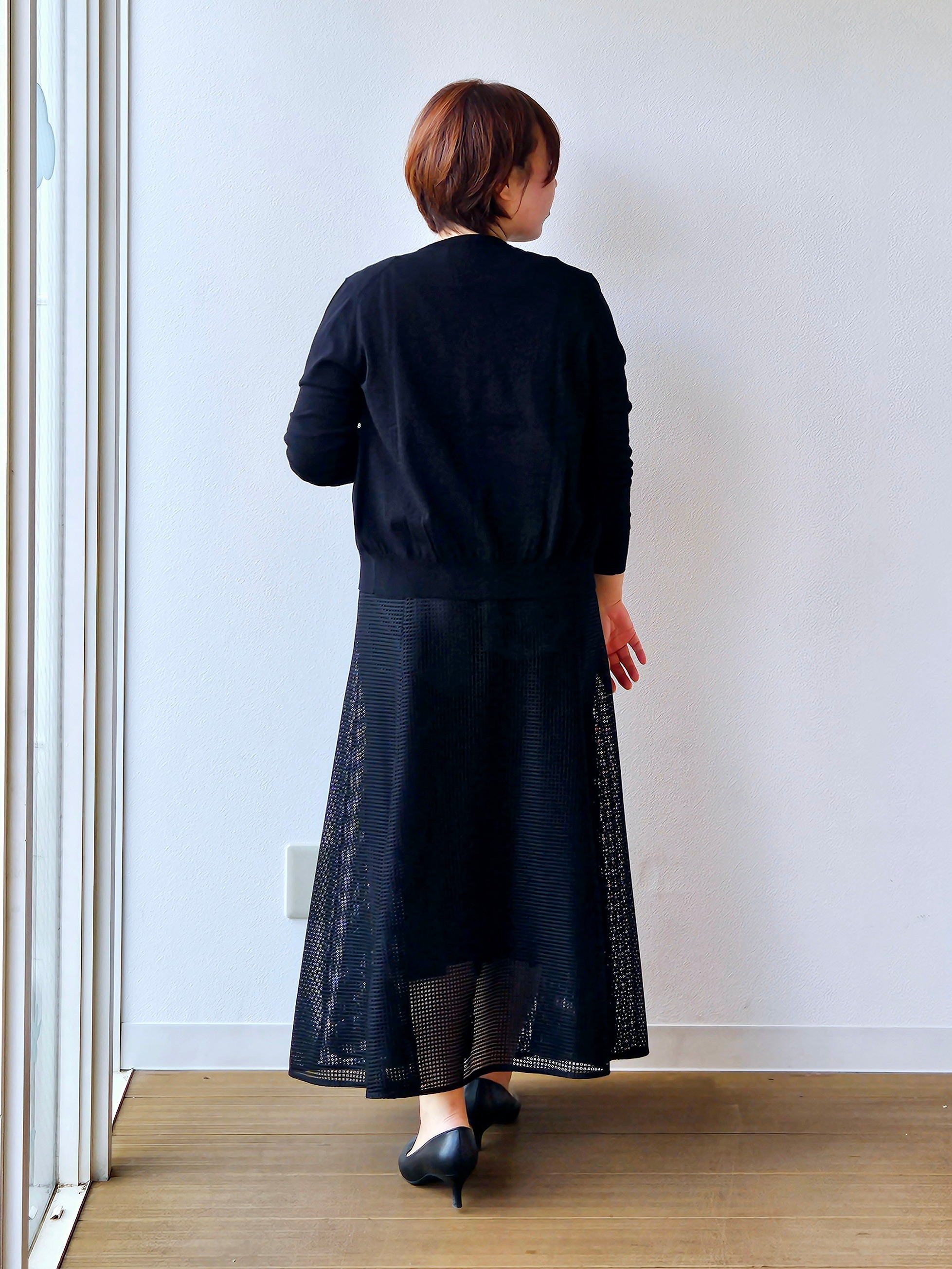 やじまさんの「UNTITLED｜◆【9色展開/アンサンブル可】コットンクルーネックカーディガン」を使ったコーディネート