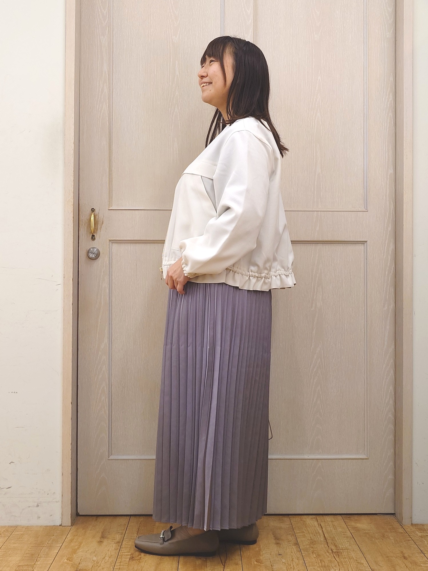 とろろさんの「SHOO･LA･RUE｜【セットアップ可/洗濯機可】上品チェックが好印象 ゆるさら6分袖ブラウス」を使ったコーディネート
