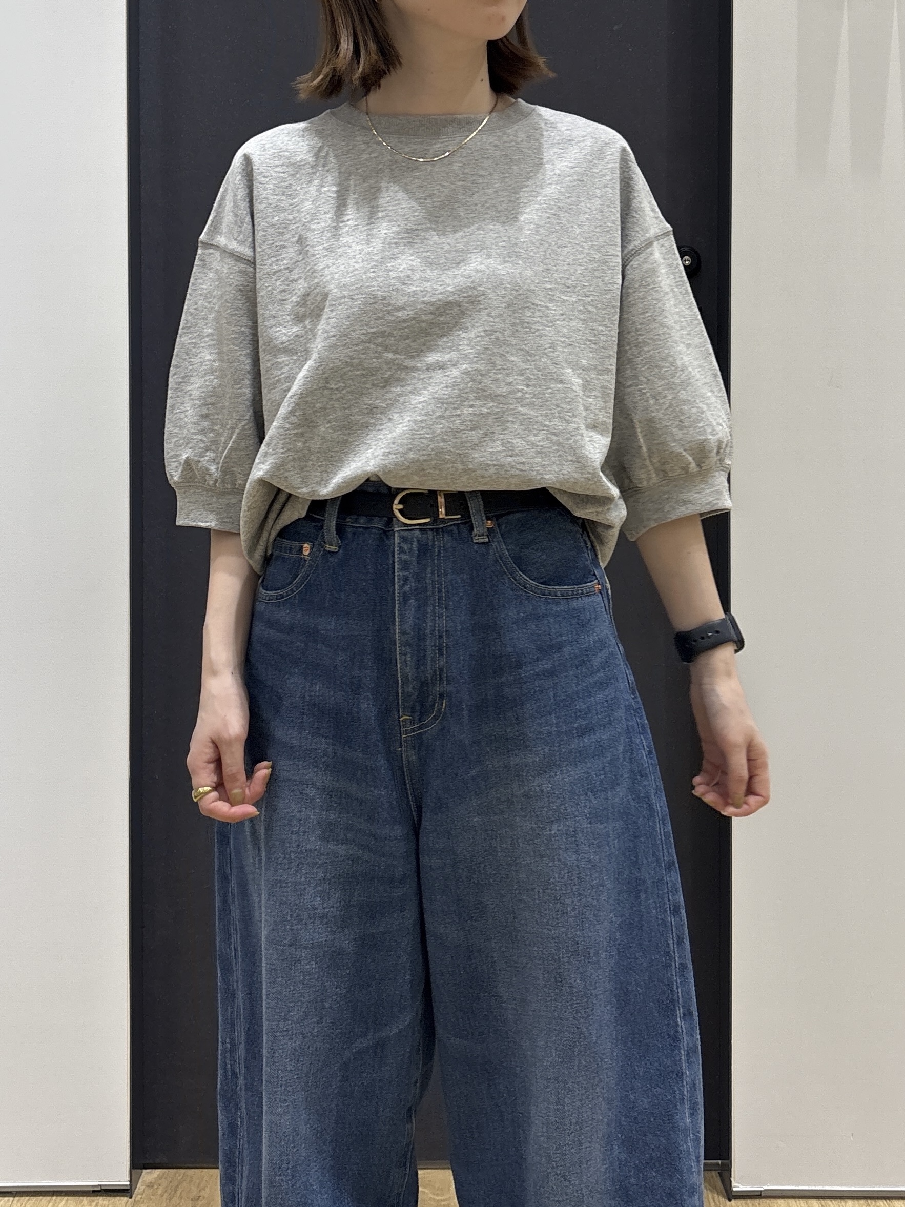 risaさんの「Dessin｜【360度可愛い】バックヘンリーカットソー5分袖」を使ったコーディネート
