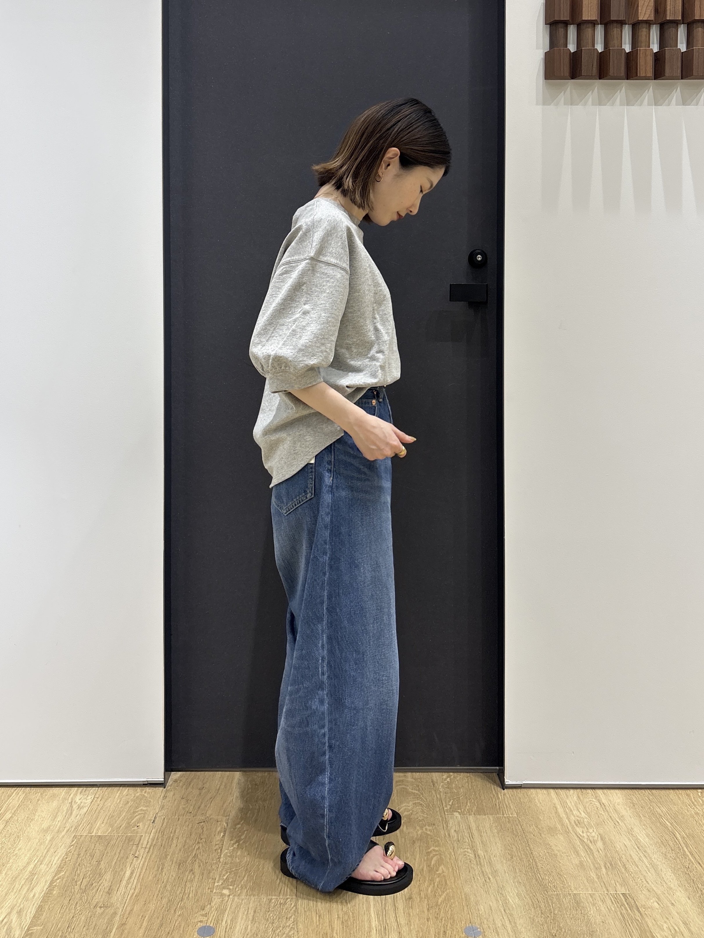 risaさんの「Dessin｜【360度可愛い】バックヘンリーカットソー5分袖」を使ったコーディネート