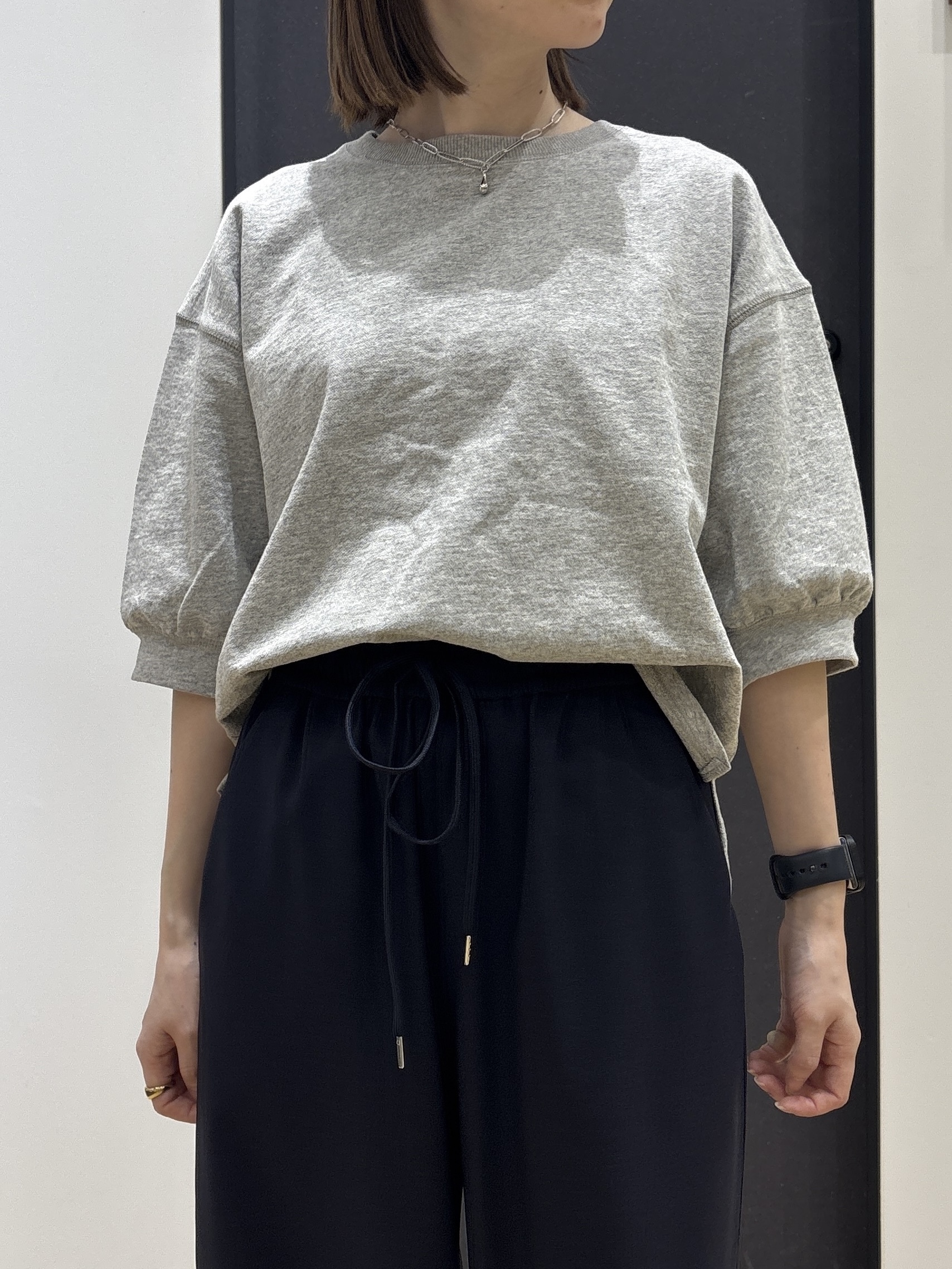risaさんの「Dessin｜【360度可愛い】バックヘンリーカットソー5分袖」を使ったコーディネート