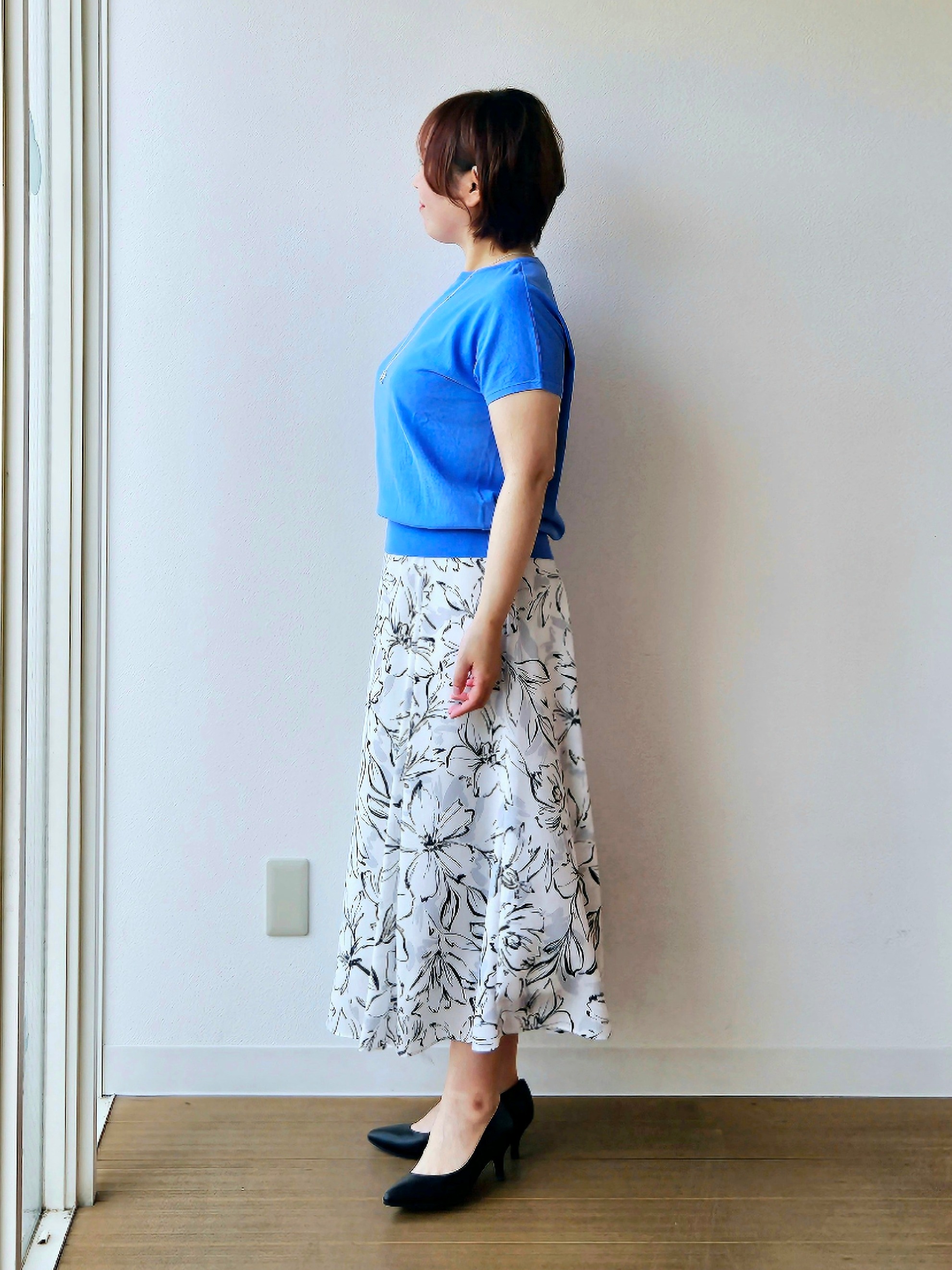 やじまさんの「UNTITLED｜【9色展開/アンサンブル可/洗える】コットンベーシックニット」を使ったコーディネート