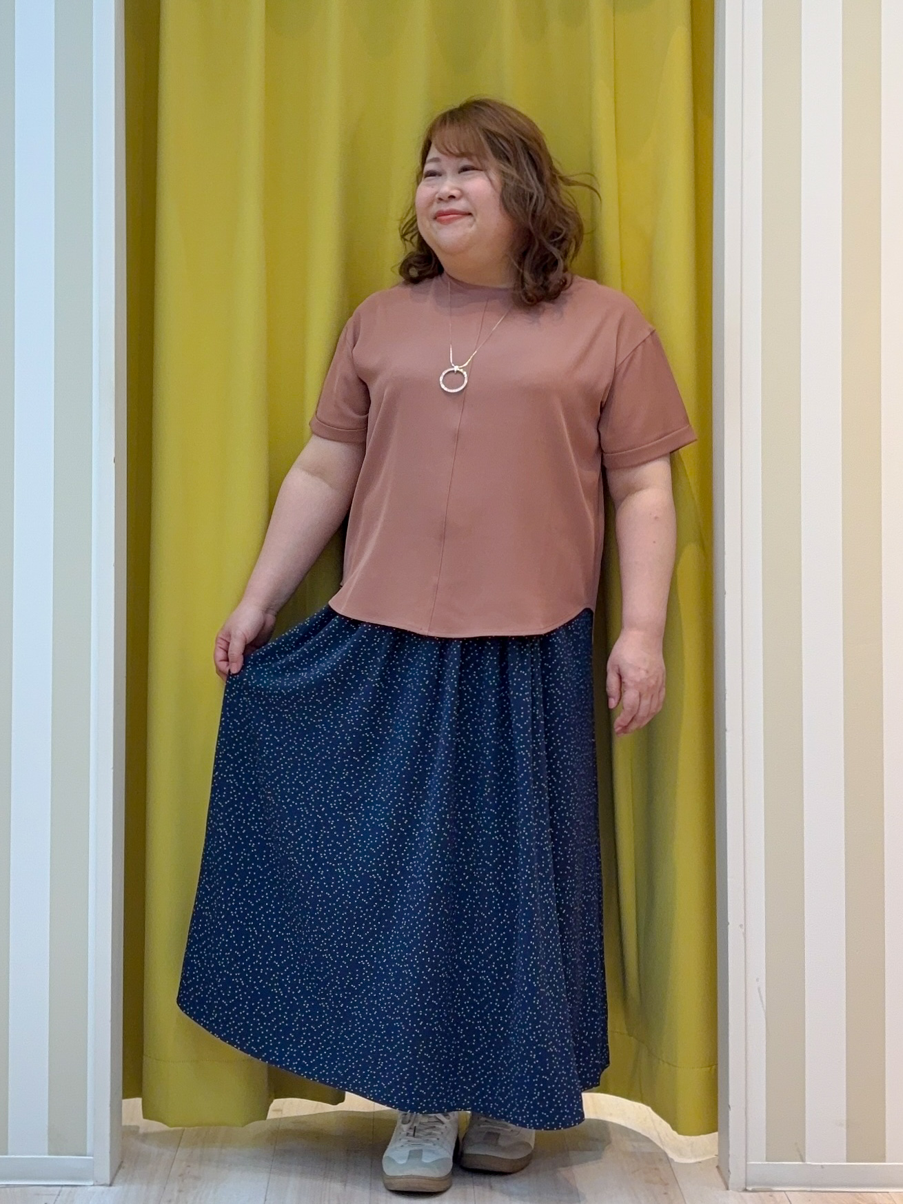 kotoさんさんの「SHOO･LA･RUE｜【S-LL】大人のシアー感 風合い楽しむバンドカラーシャツ」を使ったコーディネート
