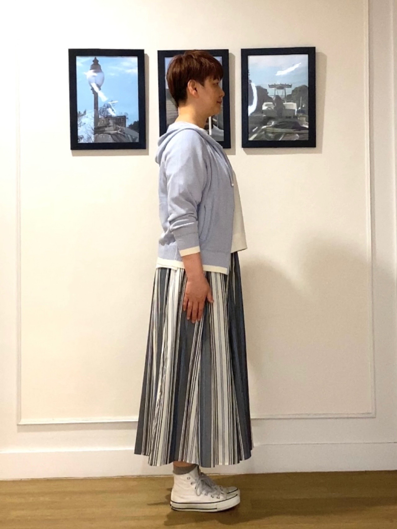 Hiroさんの「Dessin｜【洗える】リネン混フーデッドパーカー」を使ったコーディネート