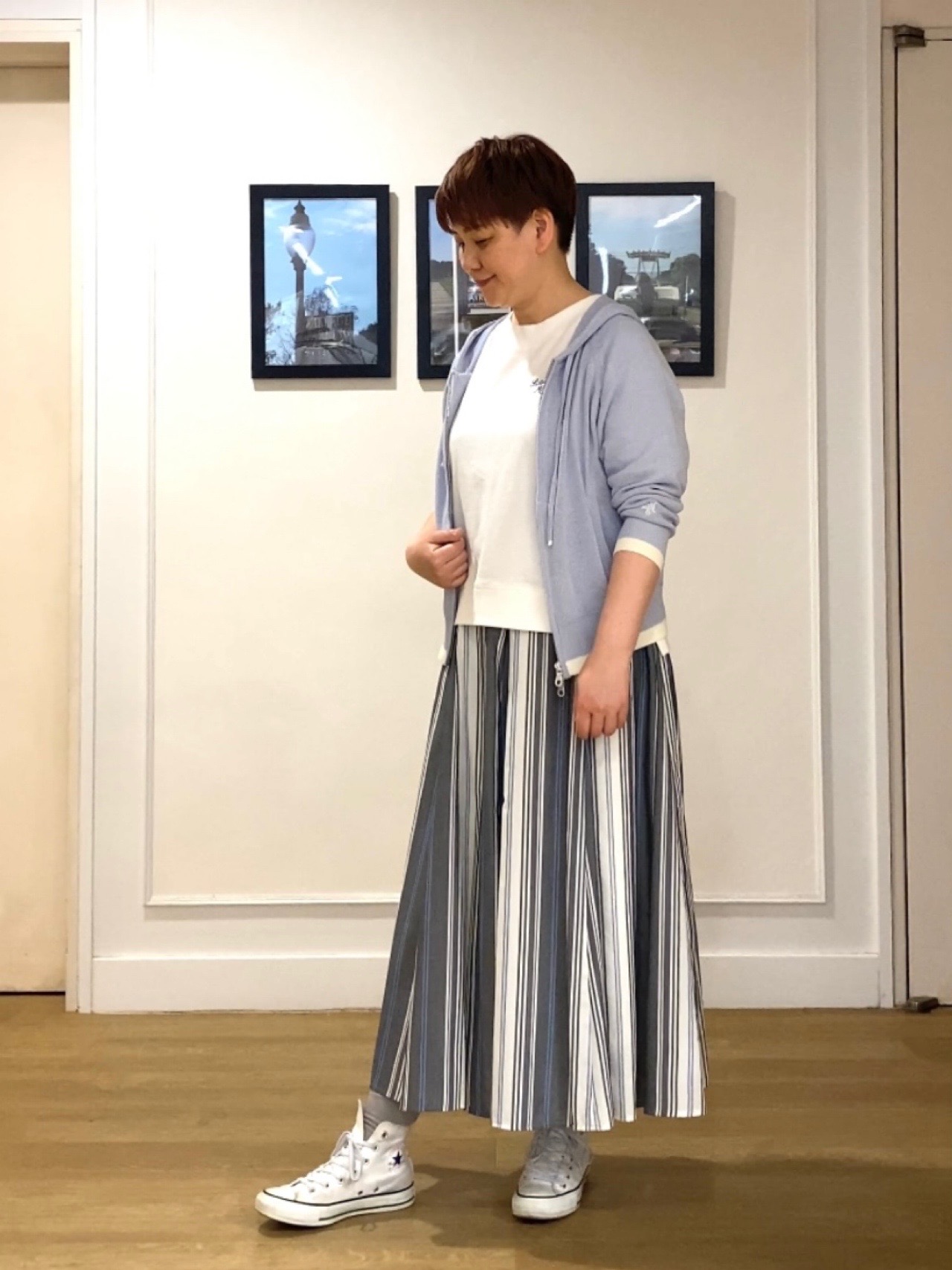 Hiroさんの「Dessin｜【洗える】リネン混フーデッドパーカー」を使ったコーディネート