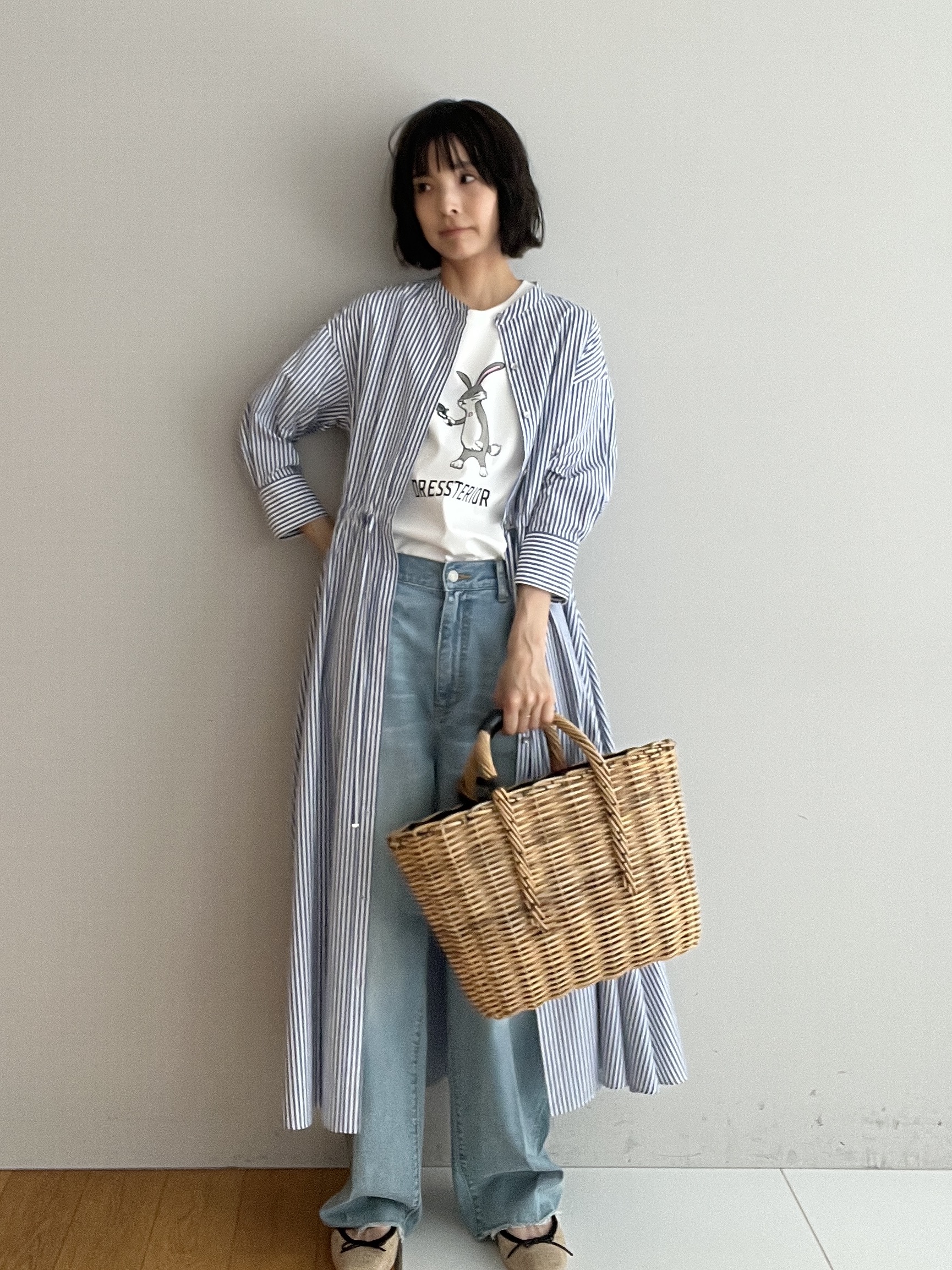 misaさんの「DRESSTERIOR｜【接触冷感／抗菌防臭／消臭】アイスクリアコットン ピストルラビットT」を使ったコーディネート