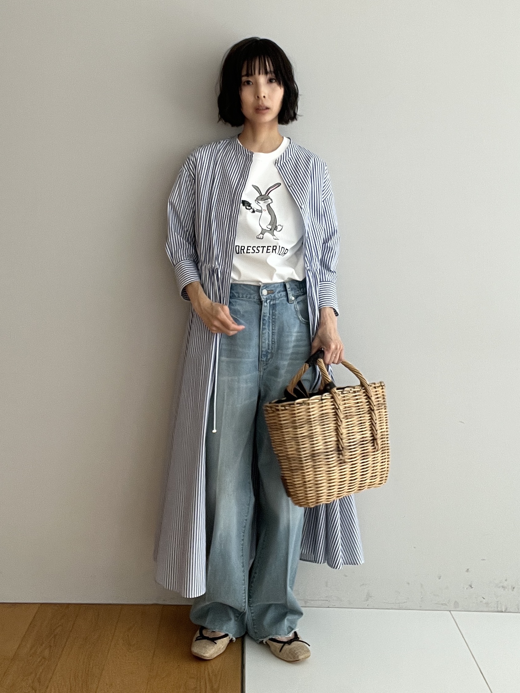 misaさんの「DRESSTERIOR｜【接触冷感／抗菌防臭／消臭】アイスクリアコットン ピストルラビットT」を使ったコーディネート