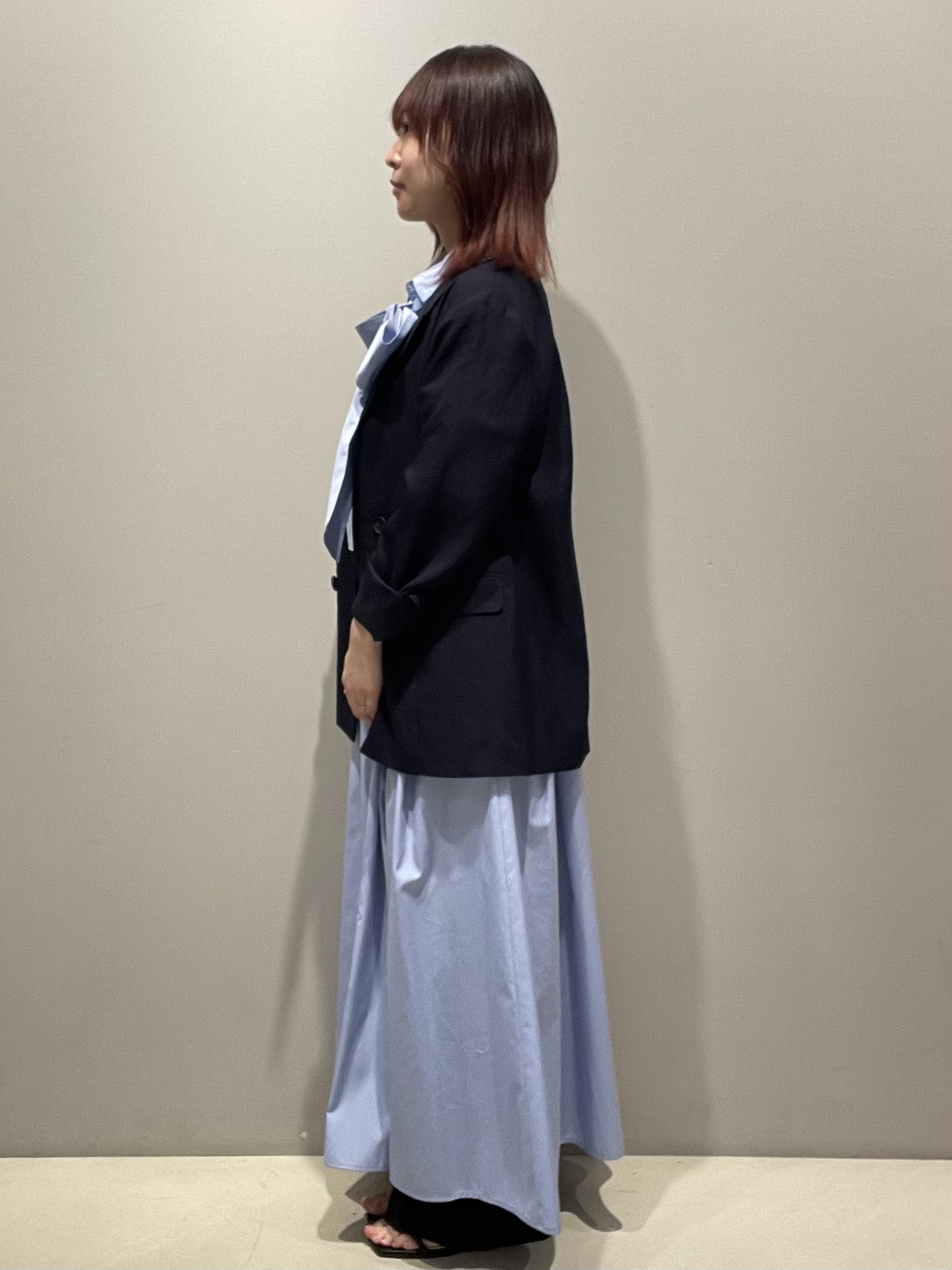 mikiさんの「OPAQUE.CLIP｜【UV／接触冷感】ダブルブレストジャケット《防シワ加工／洗える》」を使ったコーディネート