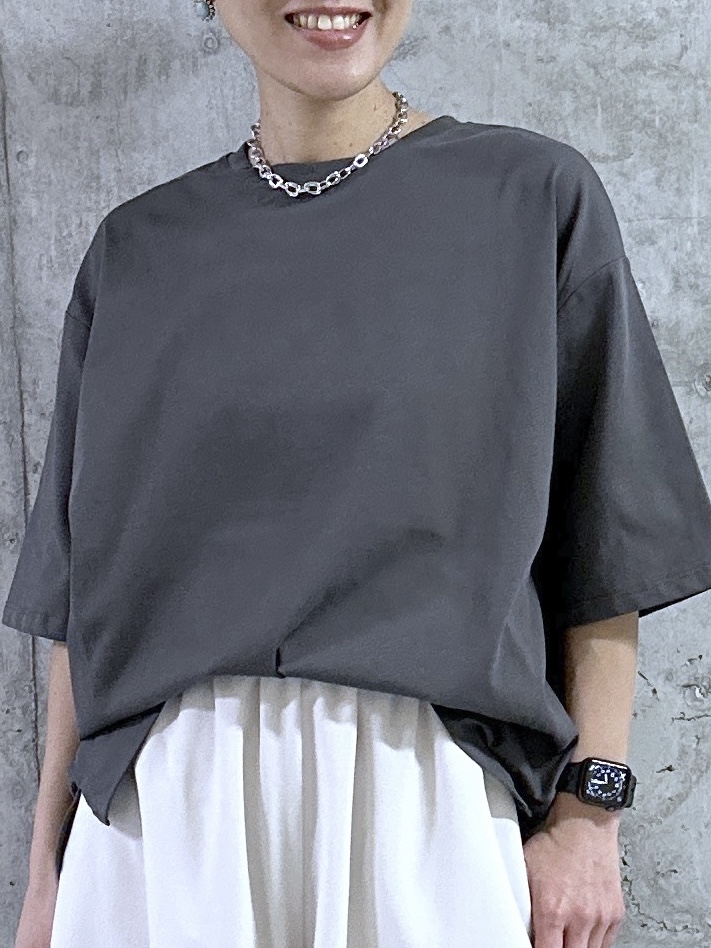 kumiさんの「Dessin｜【体型カバー】美光沢カットソーボクシーシルエット」を使ったコーディネート