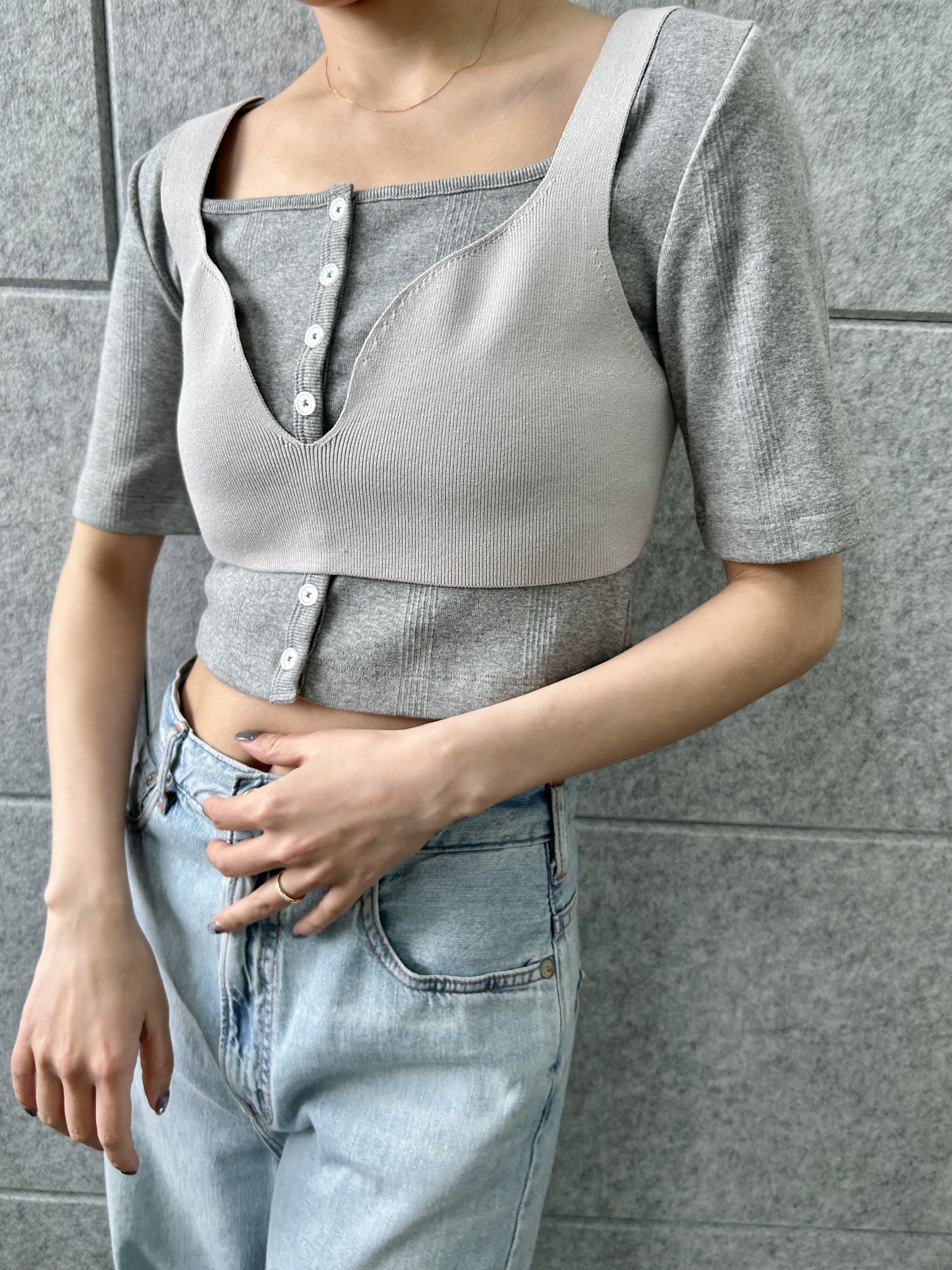 harunaさんの「CODE A｜knit bra」を使ったコーディネート