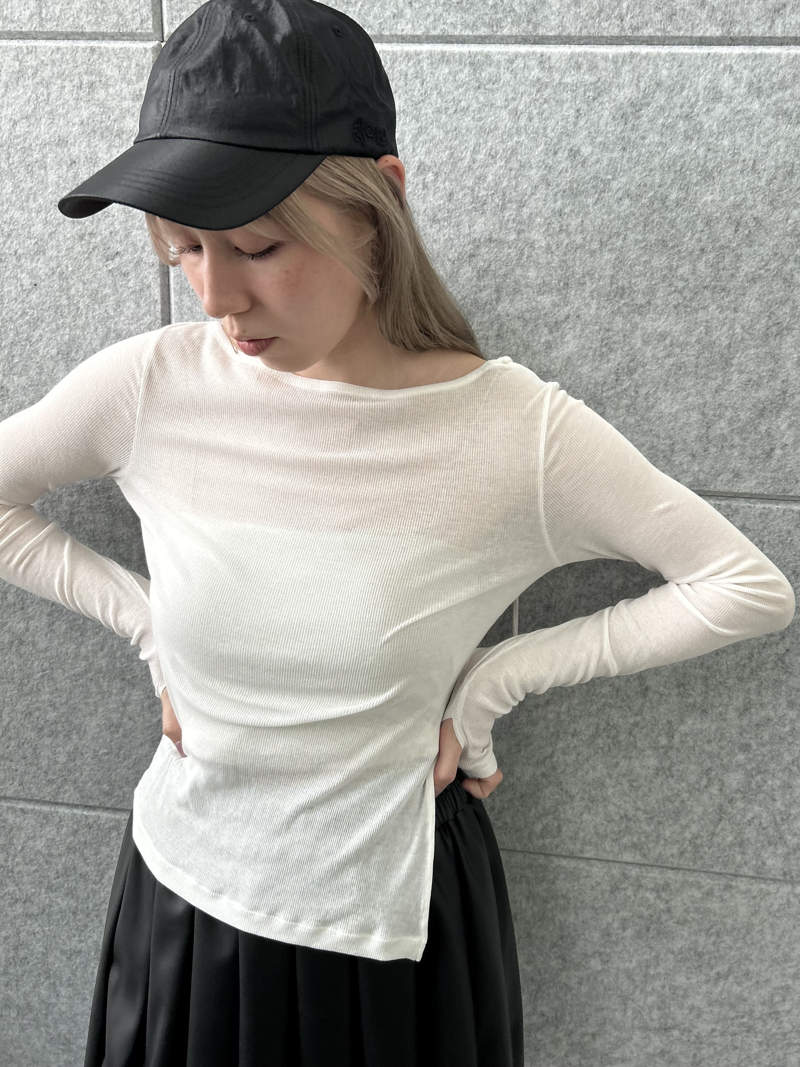 honoka Aさんの「CODE A｜jersey ribbon pullover」を使ったコーディネート