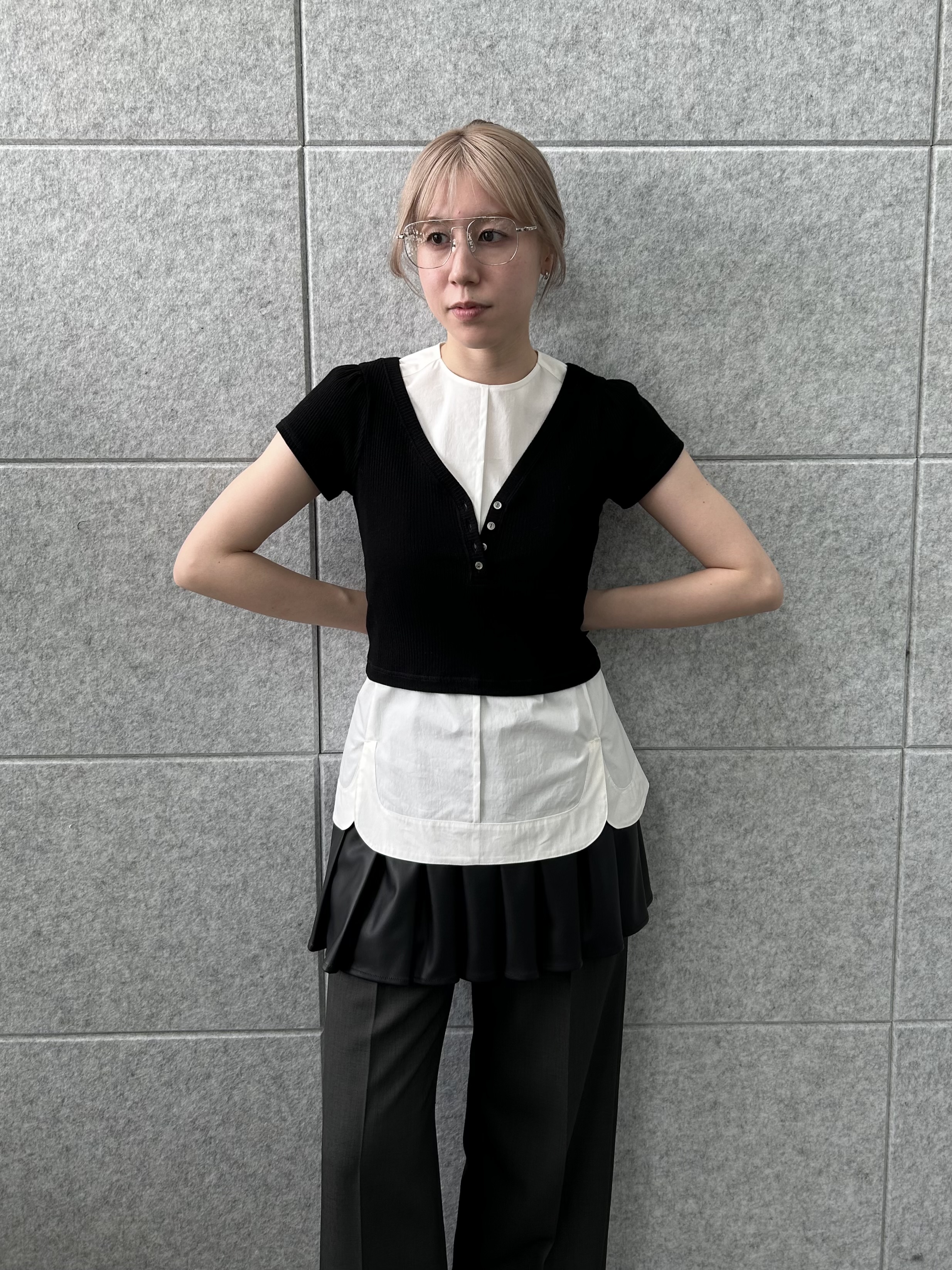 honoka Aさんの「CODE A｜M everyday rib button tee」を使ったコーディネート