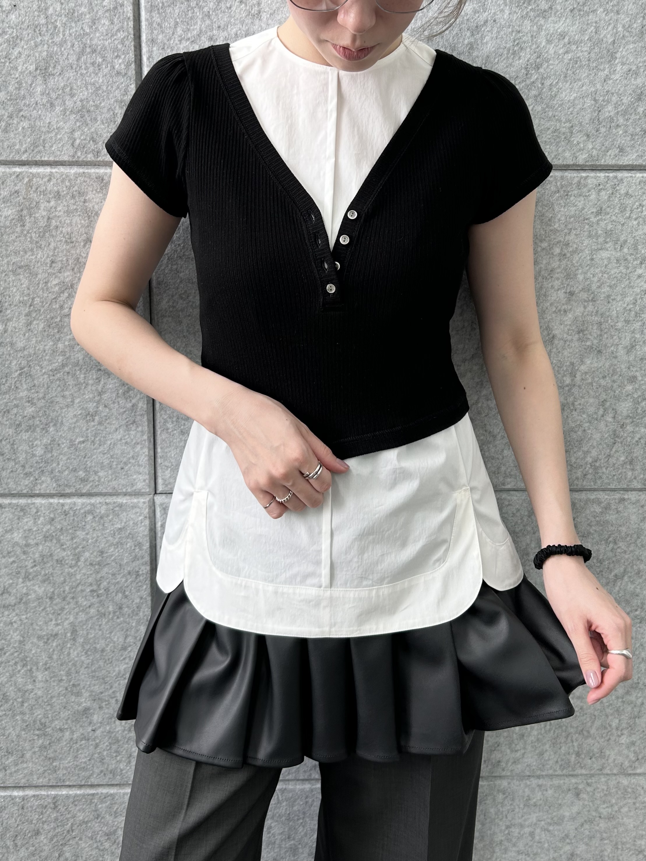 honoka Aさんの「CODE A｜M everyday rib button tee」を使ったコーディネート