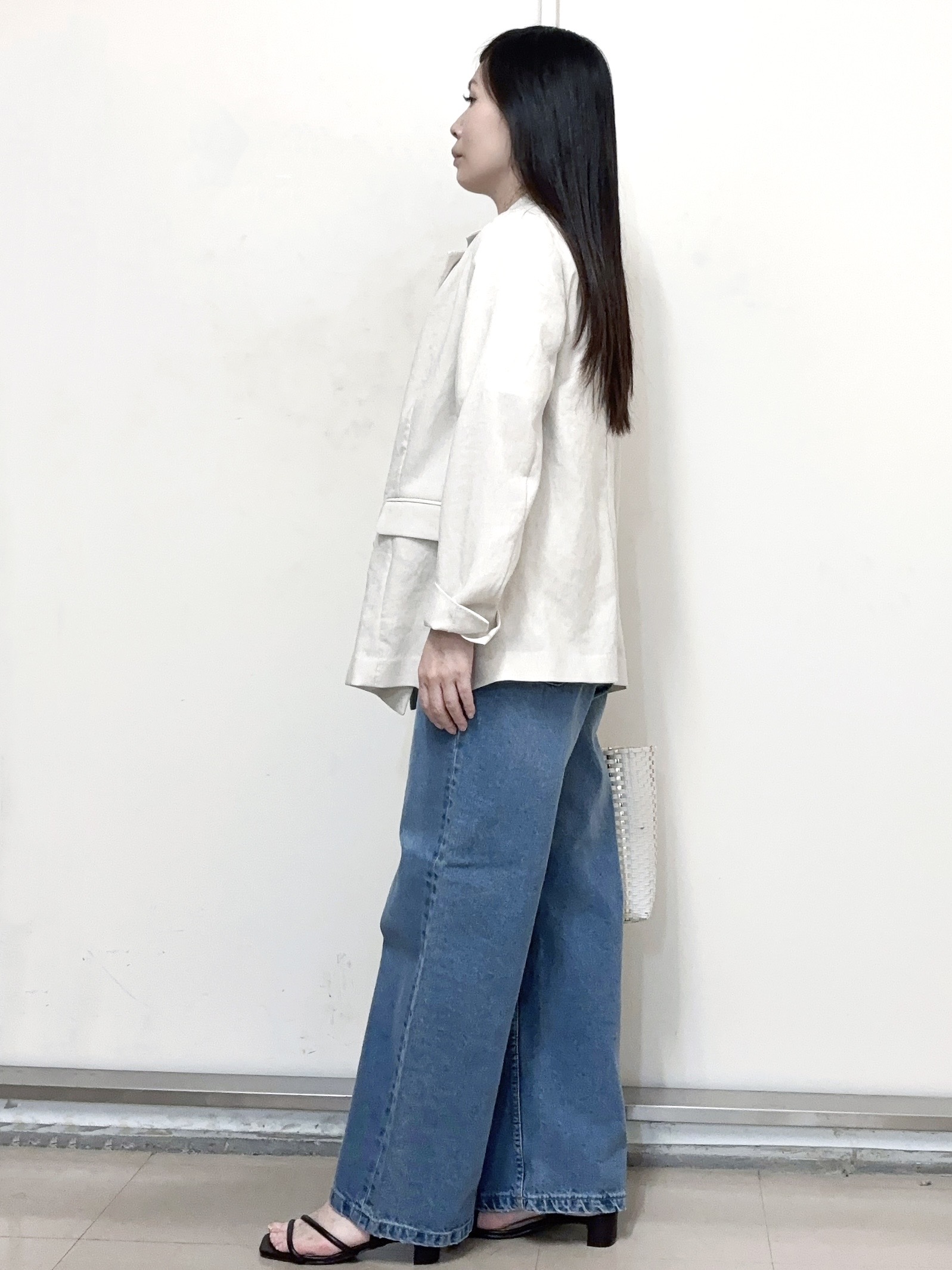 あきさんの「OPAQUE.CLIP｜【UV／接触冷感】ダブルブレストジャケット《防シワ加工／洗える》」を使ったコーディネート