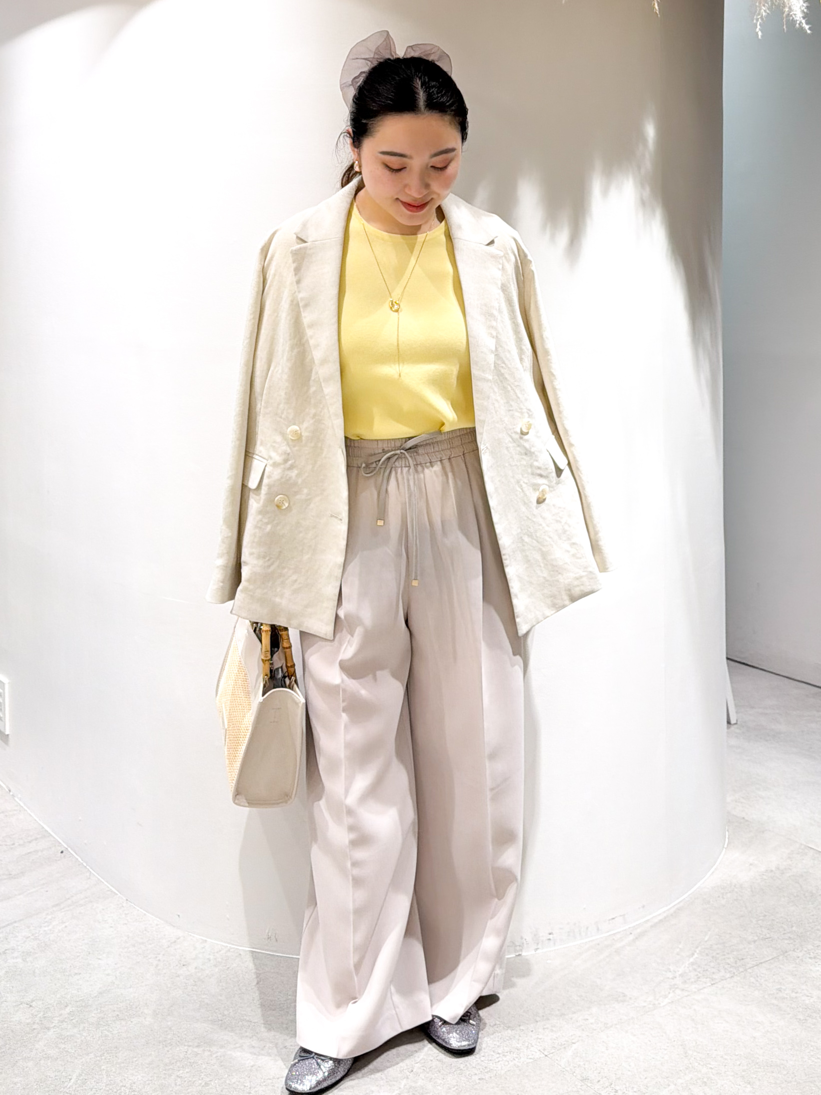 かりんさんの「OPAQUE.CLIP｜【UV／接触冷感】ダブルブレストジャケット《防シワ加工／洗える》」を使ったコーディネート