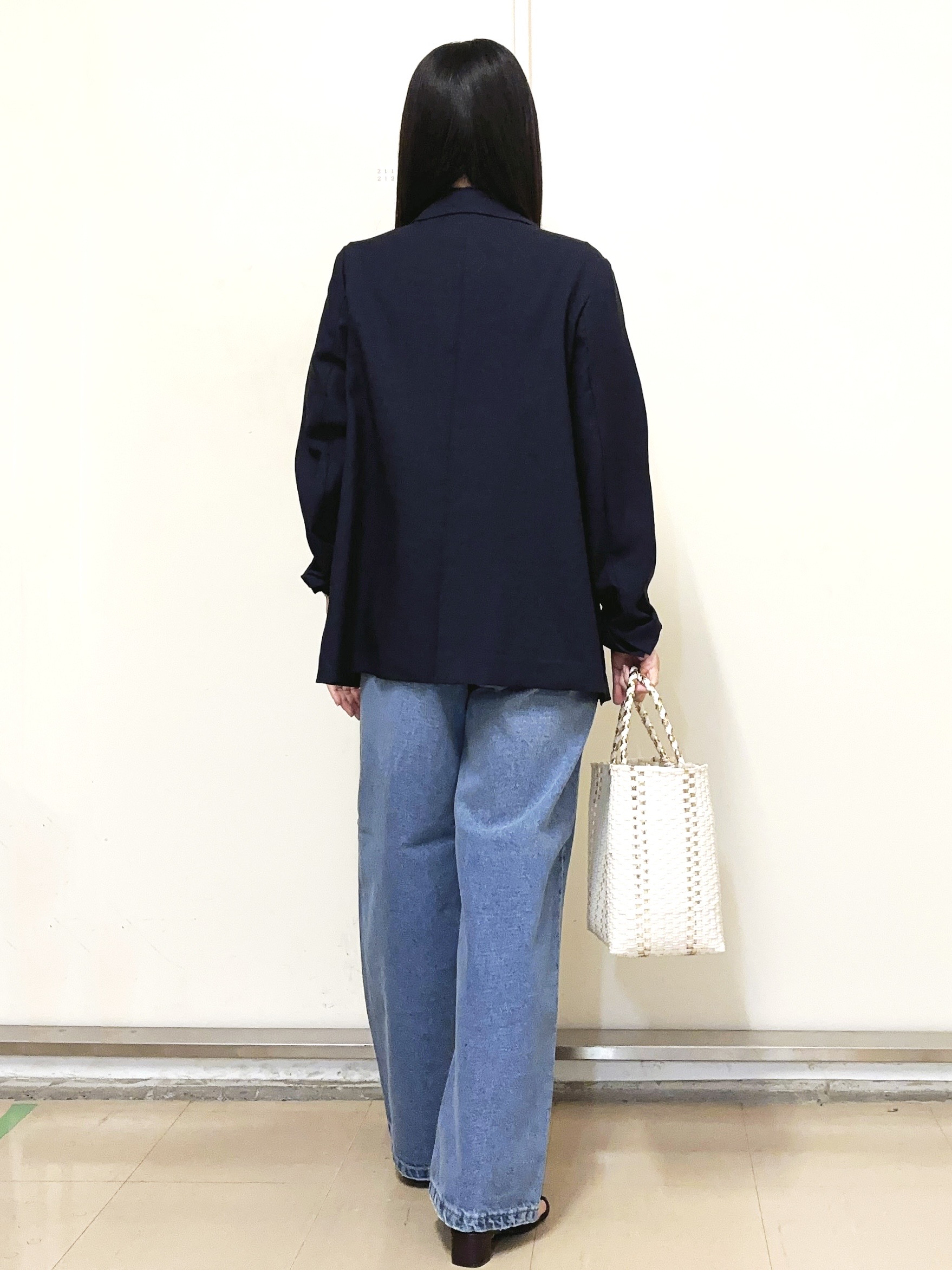 あきさんの「OPAQUE.CLIP｜【UV／接触冷感】ダブルブレストジャケット《防シワ加工／洗える》」を使ったコーディネート