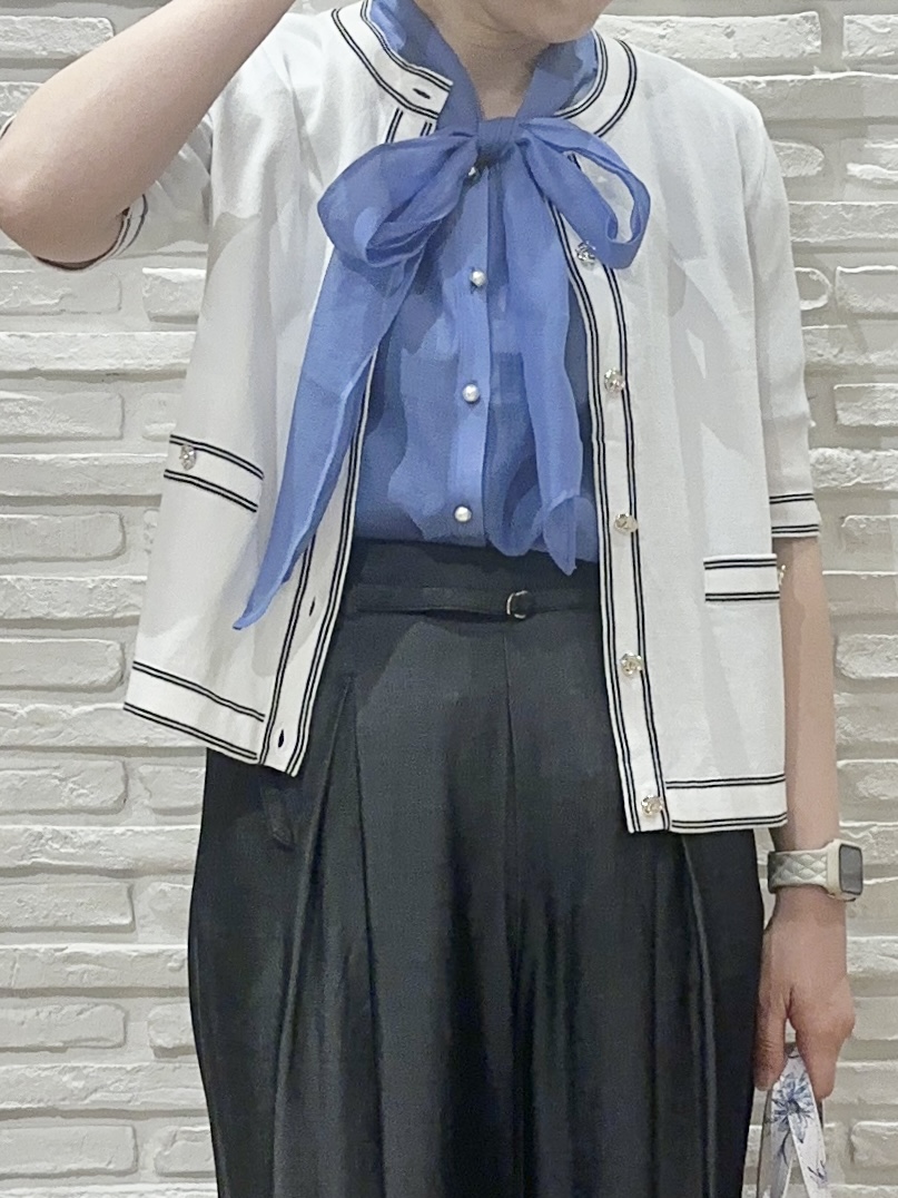 Hana...eさんの「index｜【UV】バイカラーダブルライン半袖カーディガン《洗濯機OK》」を使ったコーディネート