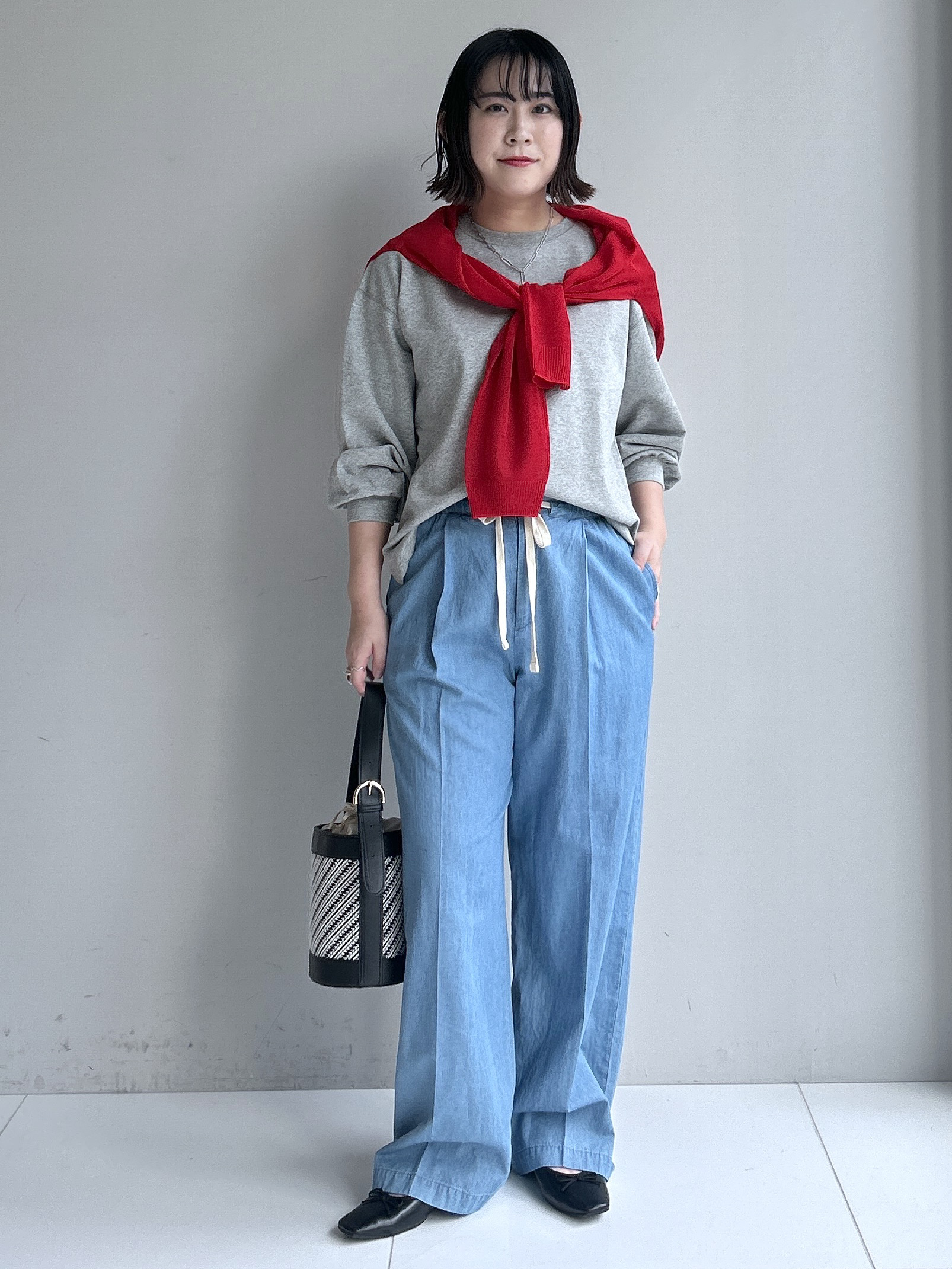 Hirokaさんの「Dessin｜【360度可愛い】バックヘンリーカットソー5分袖」を使ったコーディネート
