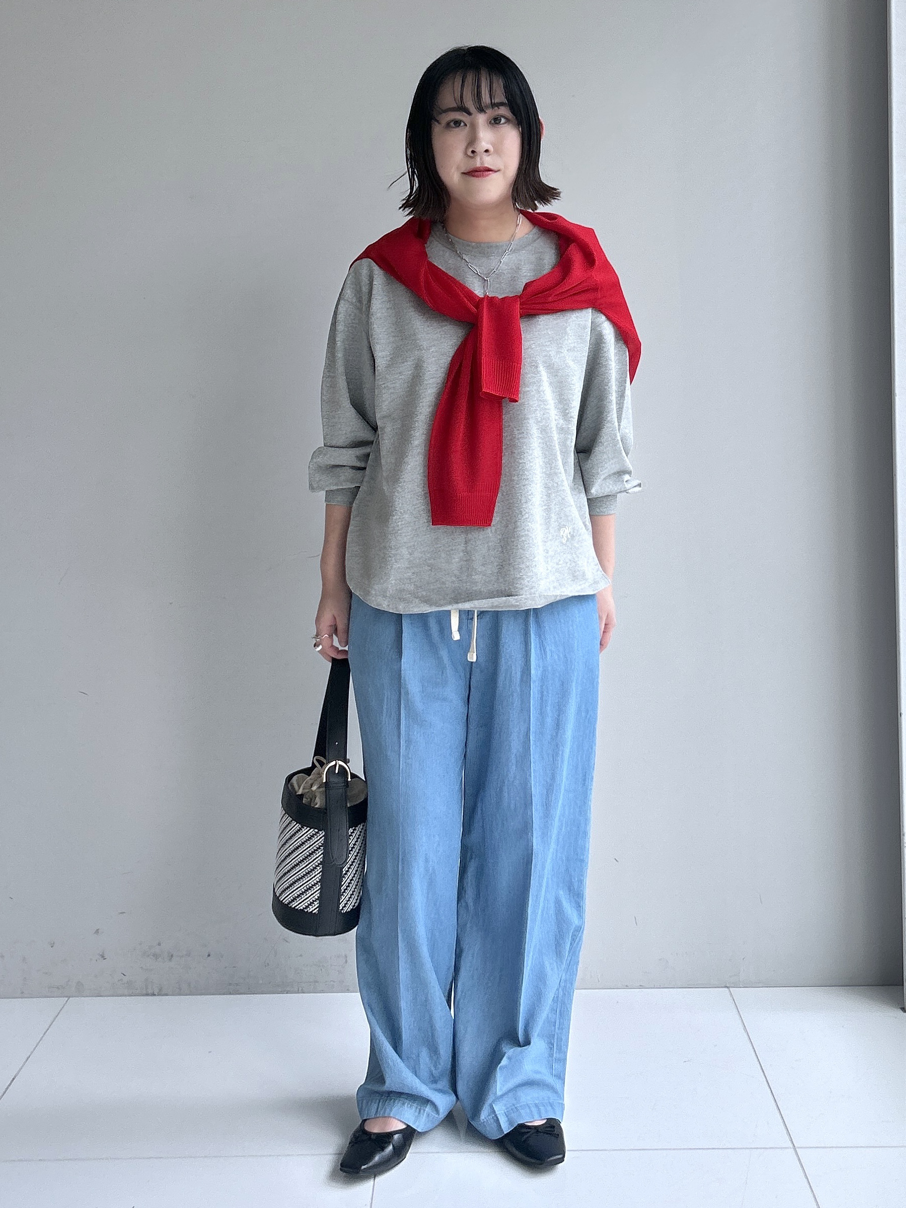 Hirokaさんの「Dessin｜【360度可愛い】バックヘンリーカットソー5分袖」を使ったコーディネート