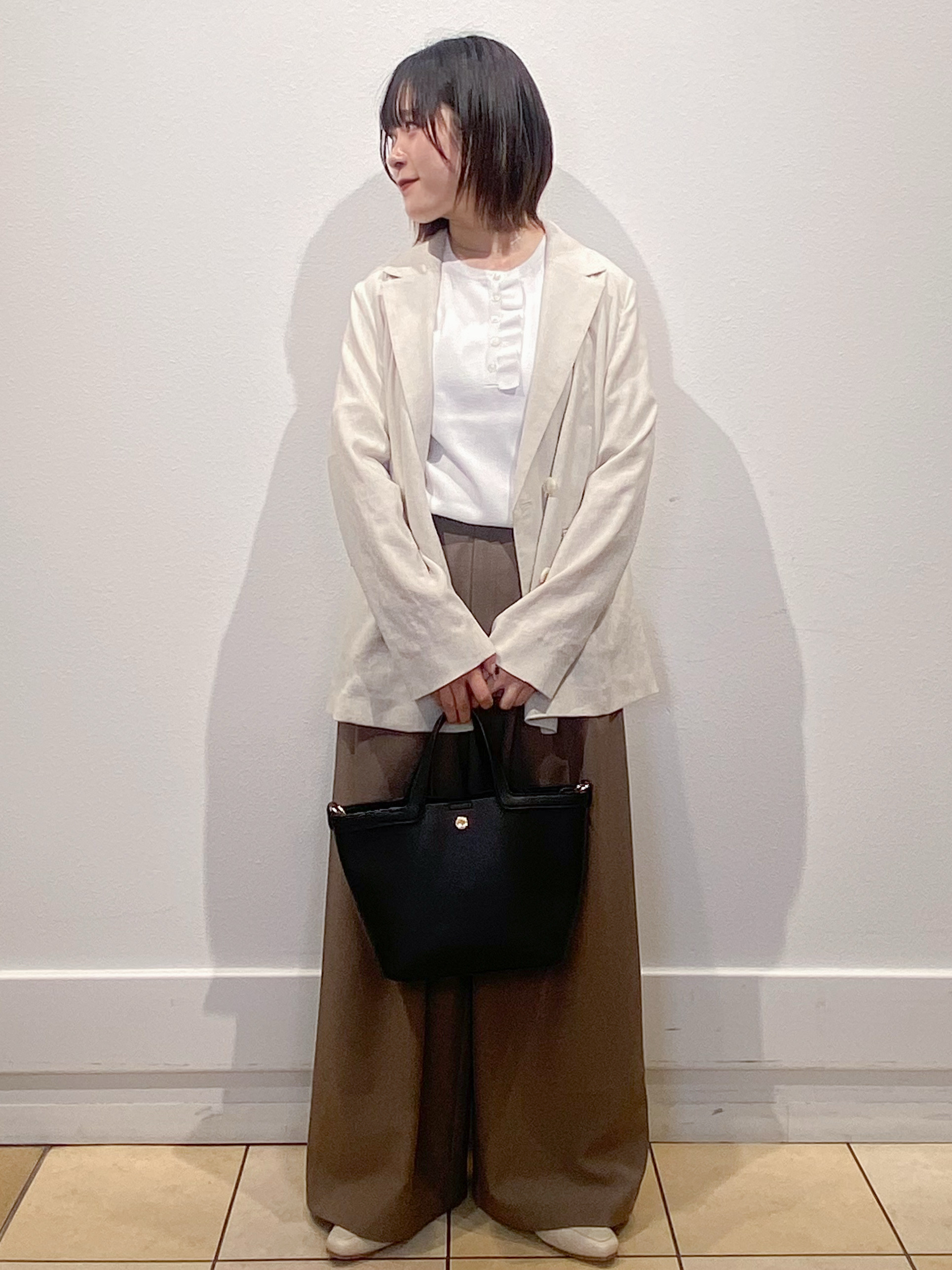 kimiさんの「OPAQUE.CLIP｜【UV／接触冷感】ダブルブレストジャケット《防シワ加工／洗える》」を使ったコーディネート