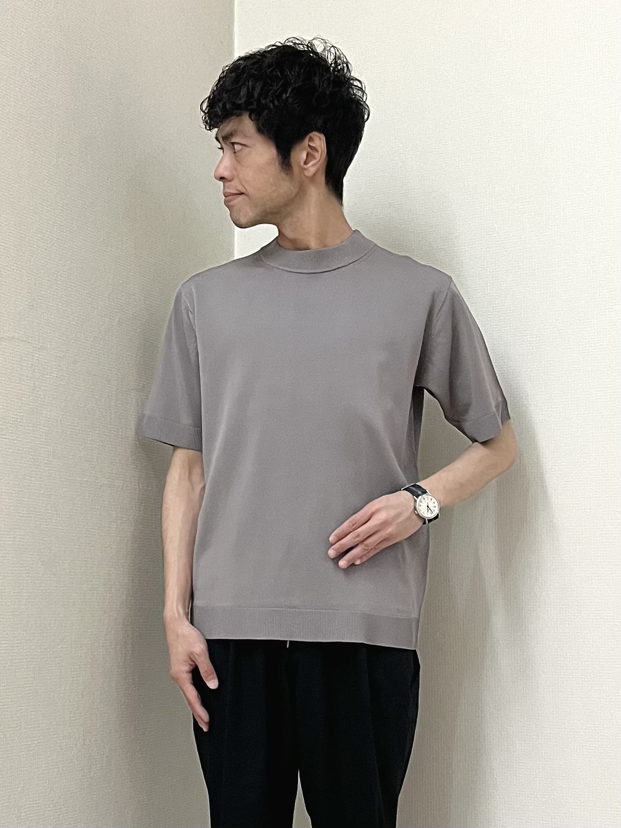 URAさんの「TAKEO KIKUCHI｜【接触冷感】ジャージストライプ シャツ」を使ったコーディネート