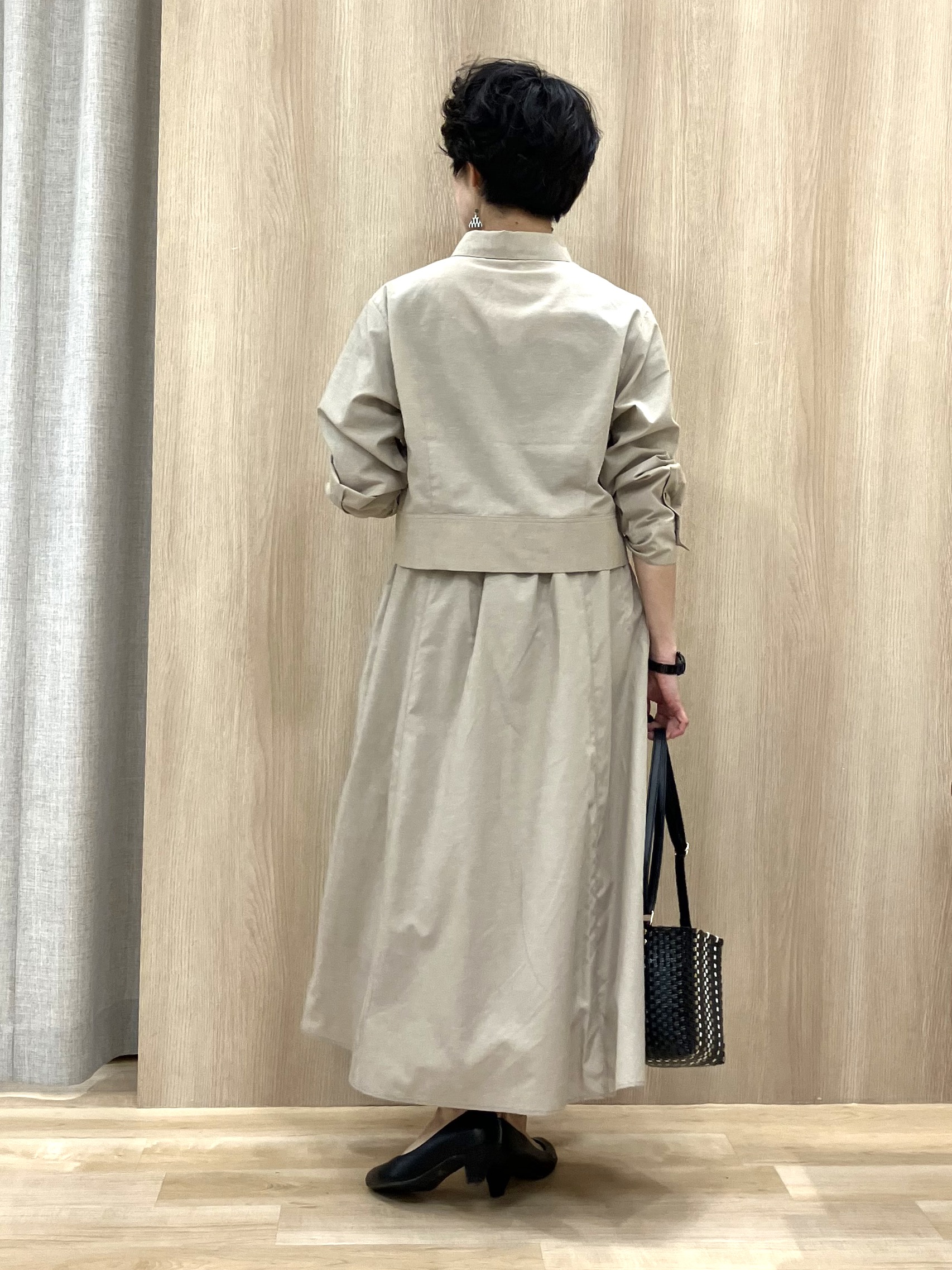 Keiさんの「grove｜【イージーケア】麻混クロップドシャツ」を使ったコーディネート