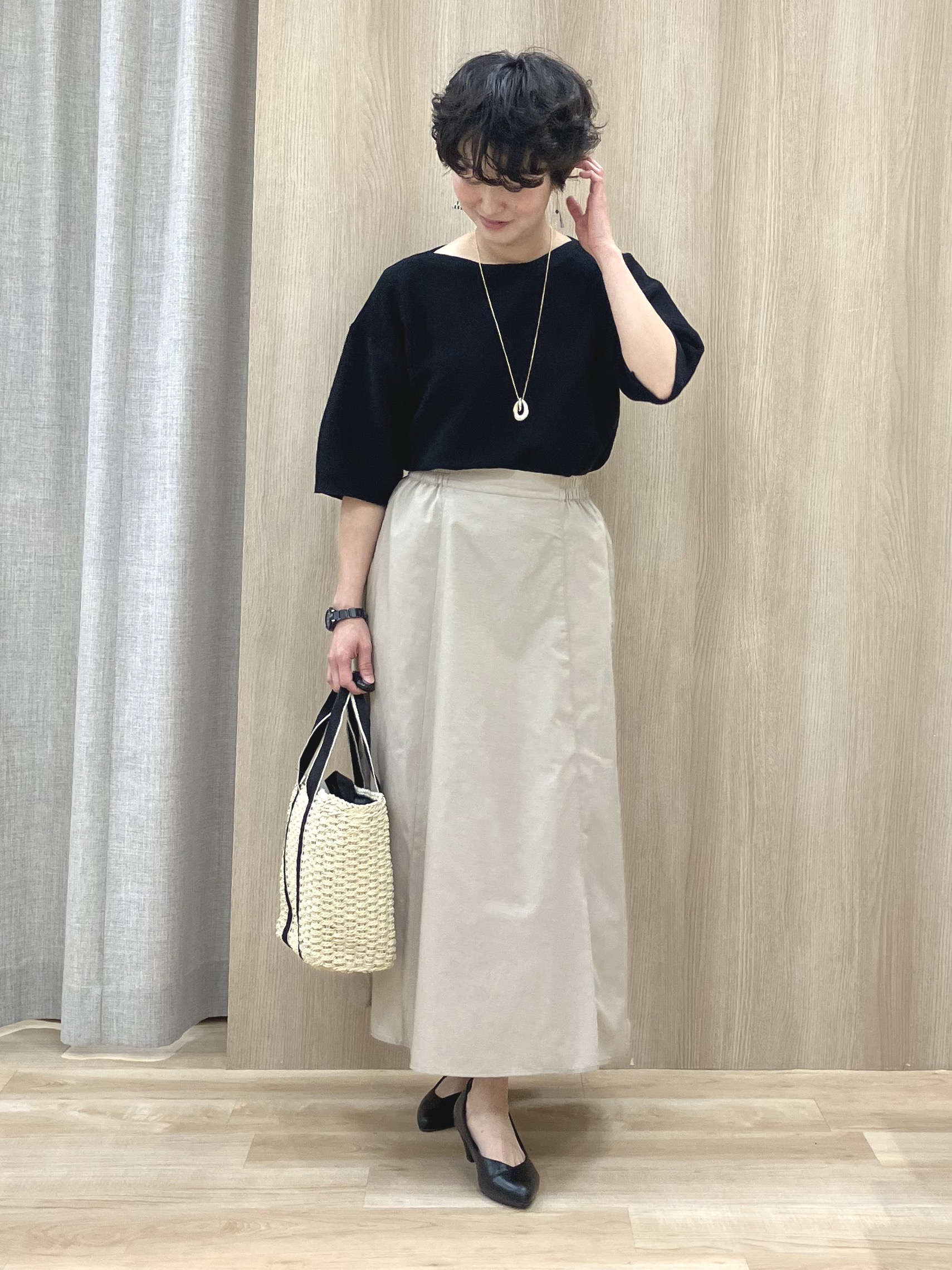 Keiさんの「grove｜【イージーケア】麻混クロップドシャツ」を使ったコーディネート