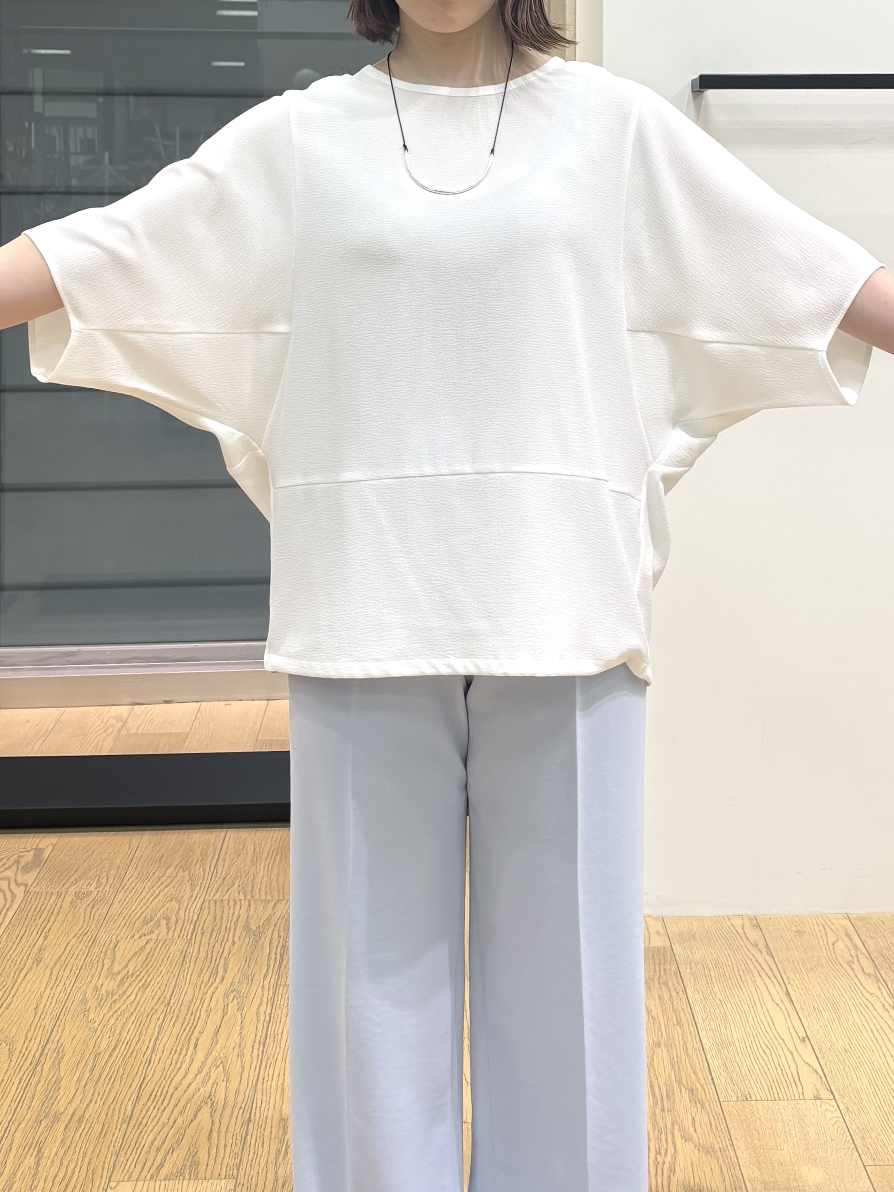 asamiさんの「INDIVI｜【洗える／2WAY／裾ドロスト付き】 ドルマンスリーブチュニックトップス」を使ったコーディネート