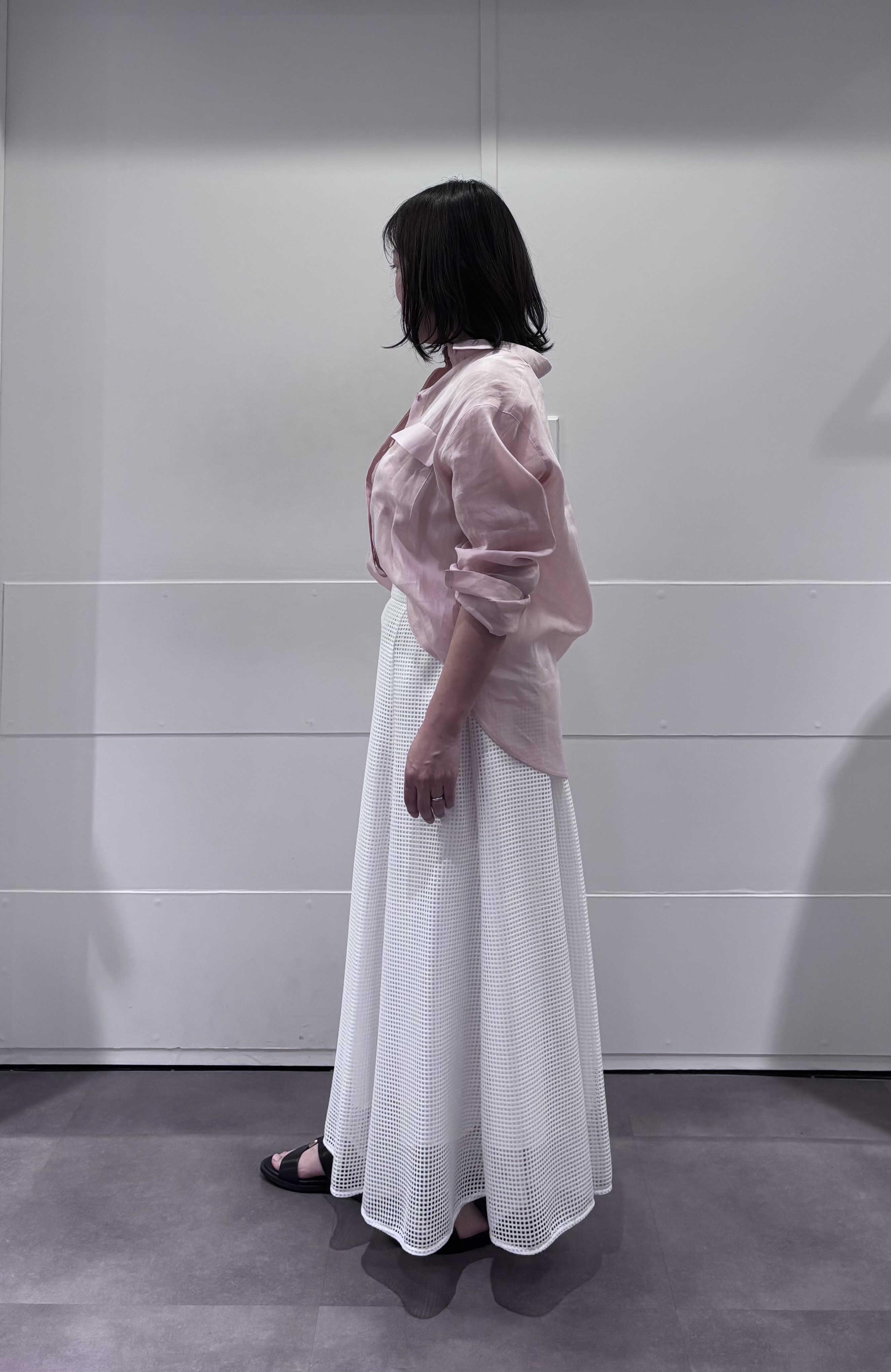 TOKOさんの「UNTITLED｜【洗える/後ろウエストゴム】スクエアメッシュスカート」を使ったコーディネート