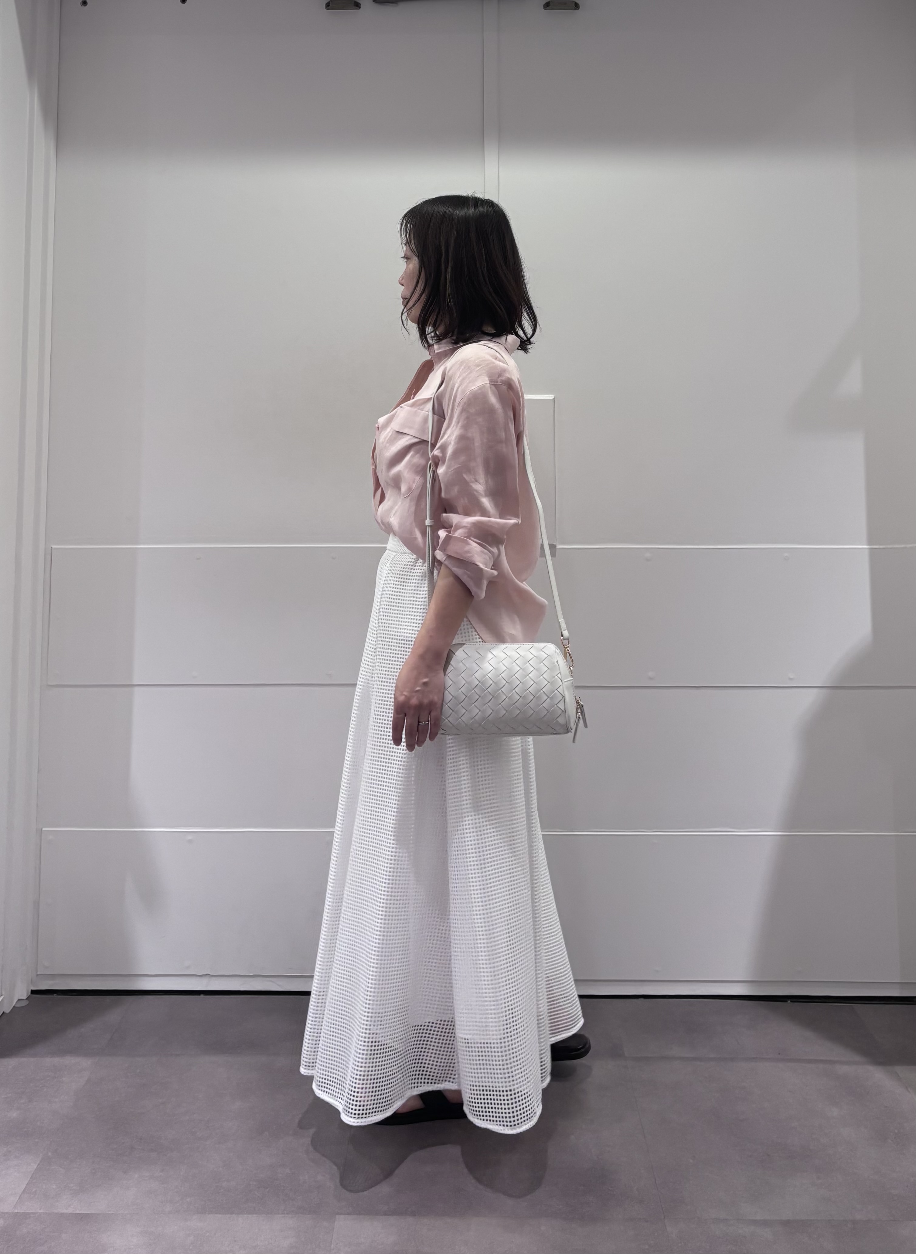 TOKOさんの「UNTITLED｜【洗える/後ろウエストゴム】スクエアメッシュスカート」を使ったコーディネート