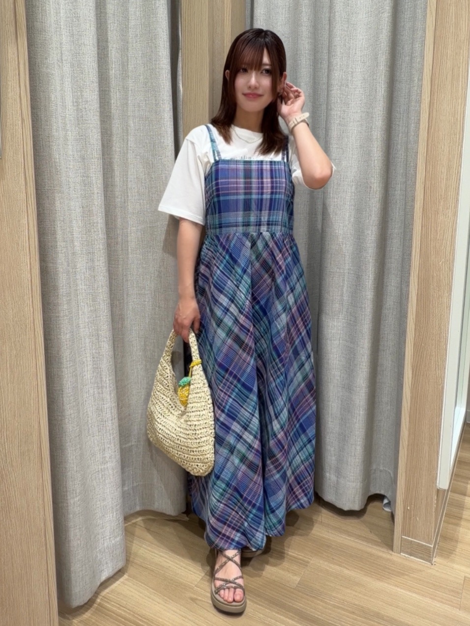 Fumikaさんの「grove｜【UVカット/接触冷感】プリントアソート5分袖Tシャツ」を使ったコーディネート