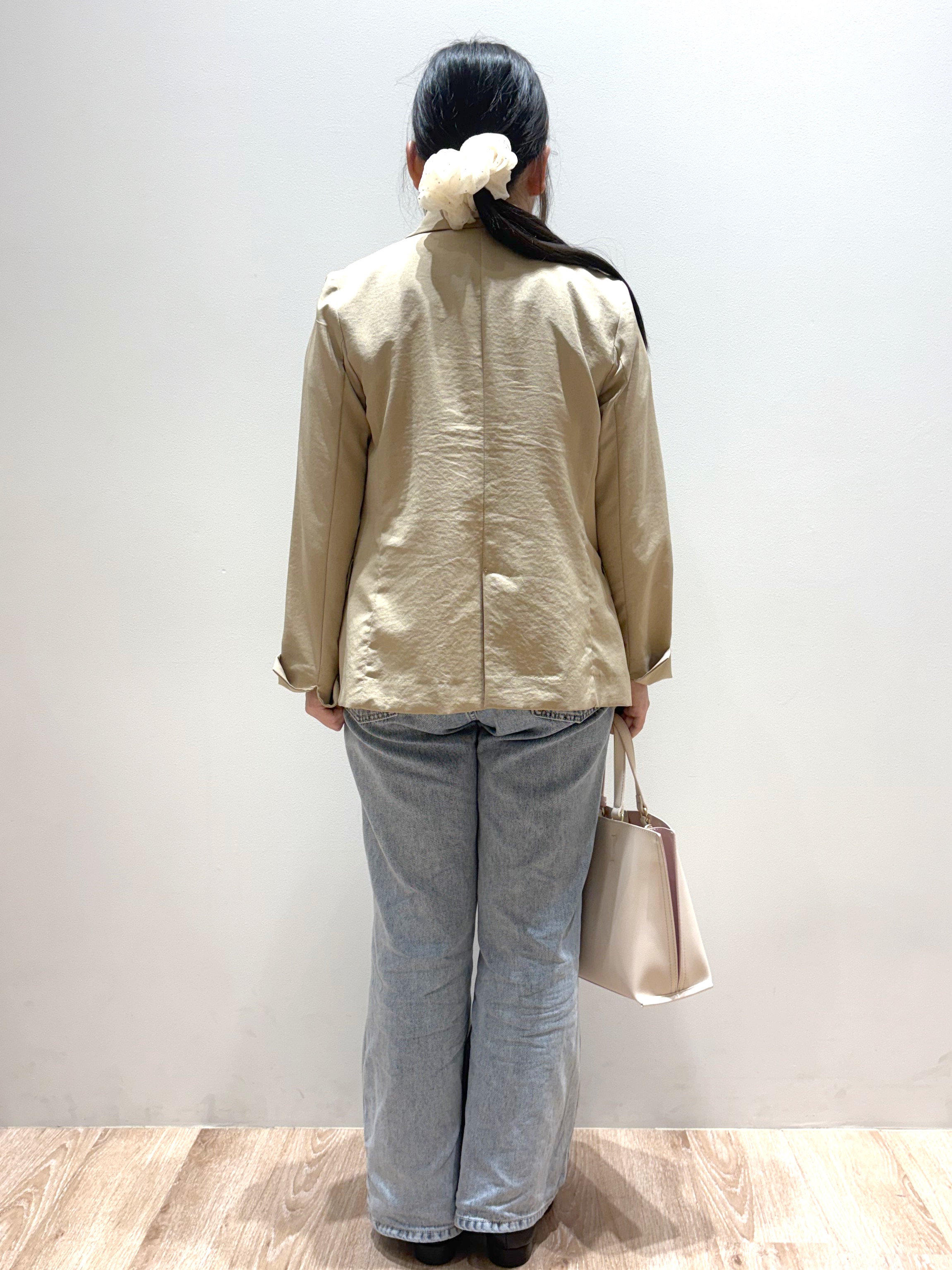 ころりさんの「OPAQUE.CLIP｜《再入荷》ダブルブレストテーラードジャケット【接触冷感／吸水速乾／イージーアイロン／防シワ／洗濯機O」を使ったコーディネート