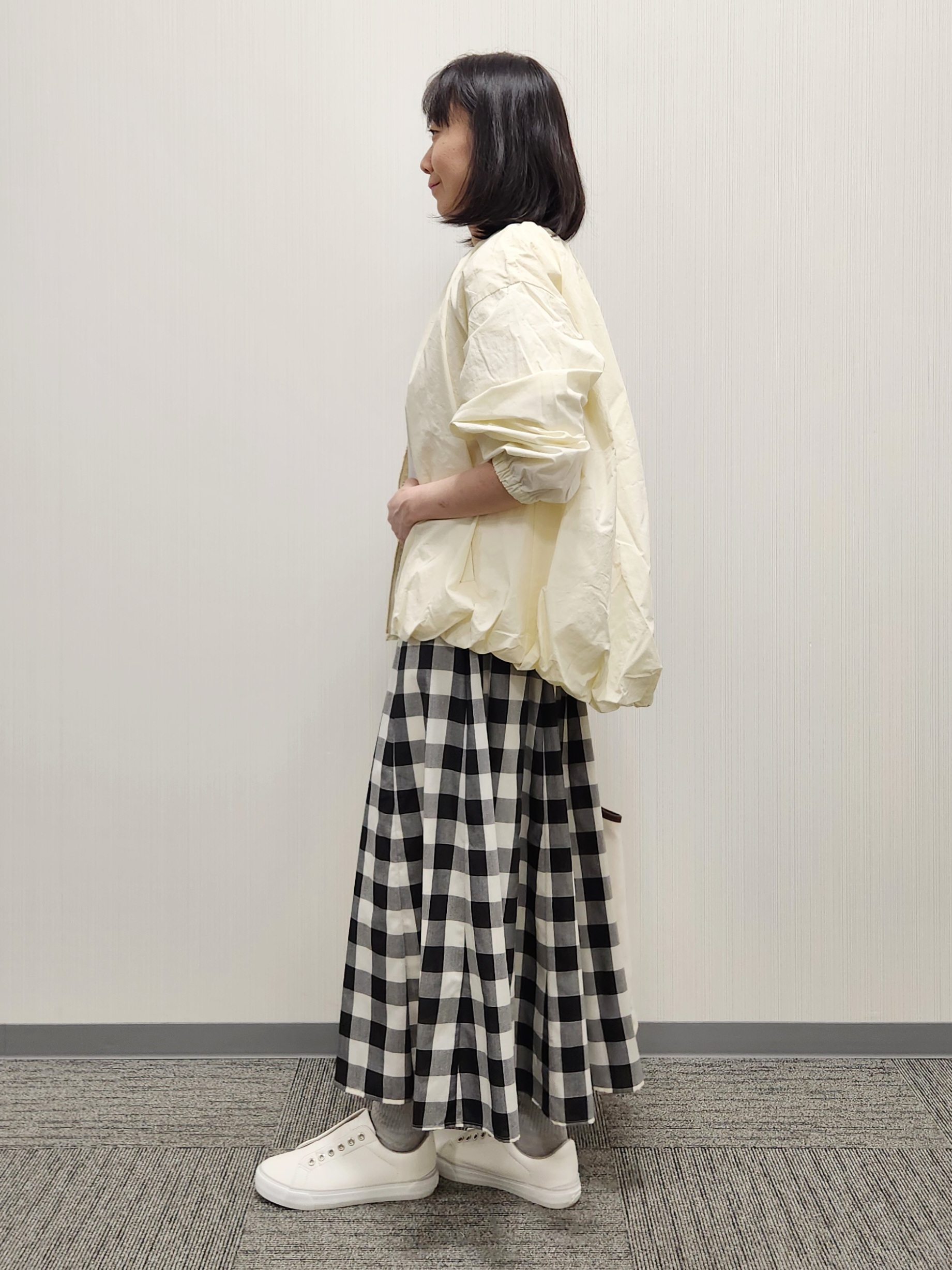 naraさんの「Dessin｜【洗える】コットンナイロンバルーンヘムブルゾン」を使ったコーディネート