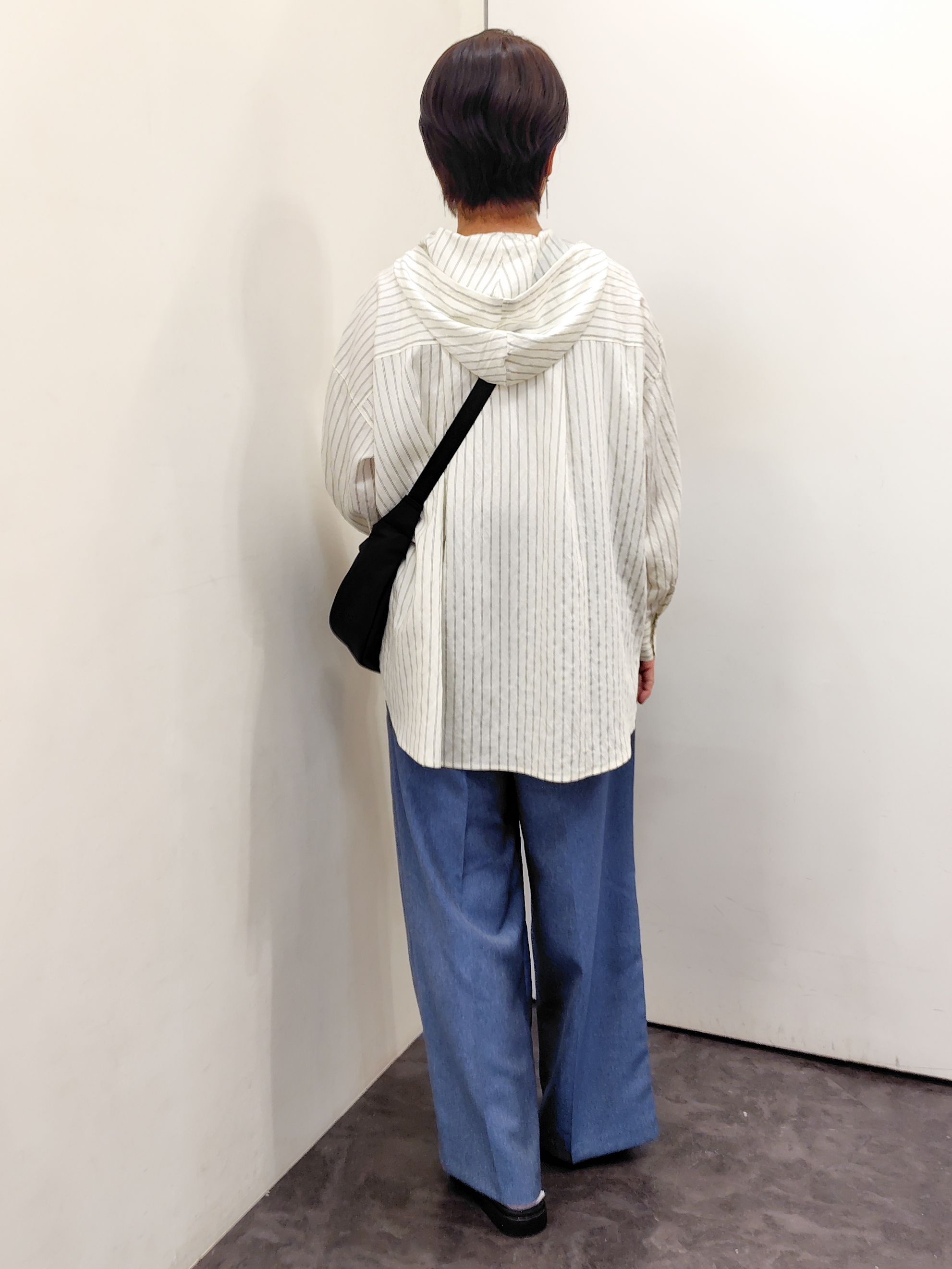 masaさんの「grove｜【洗える】大人のストライプ フーディシャツ」を使ったコーディネート