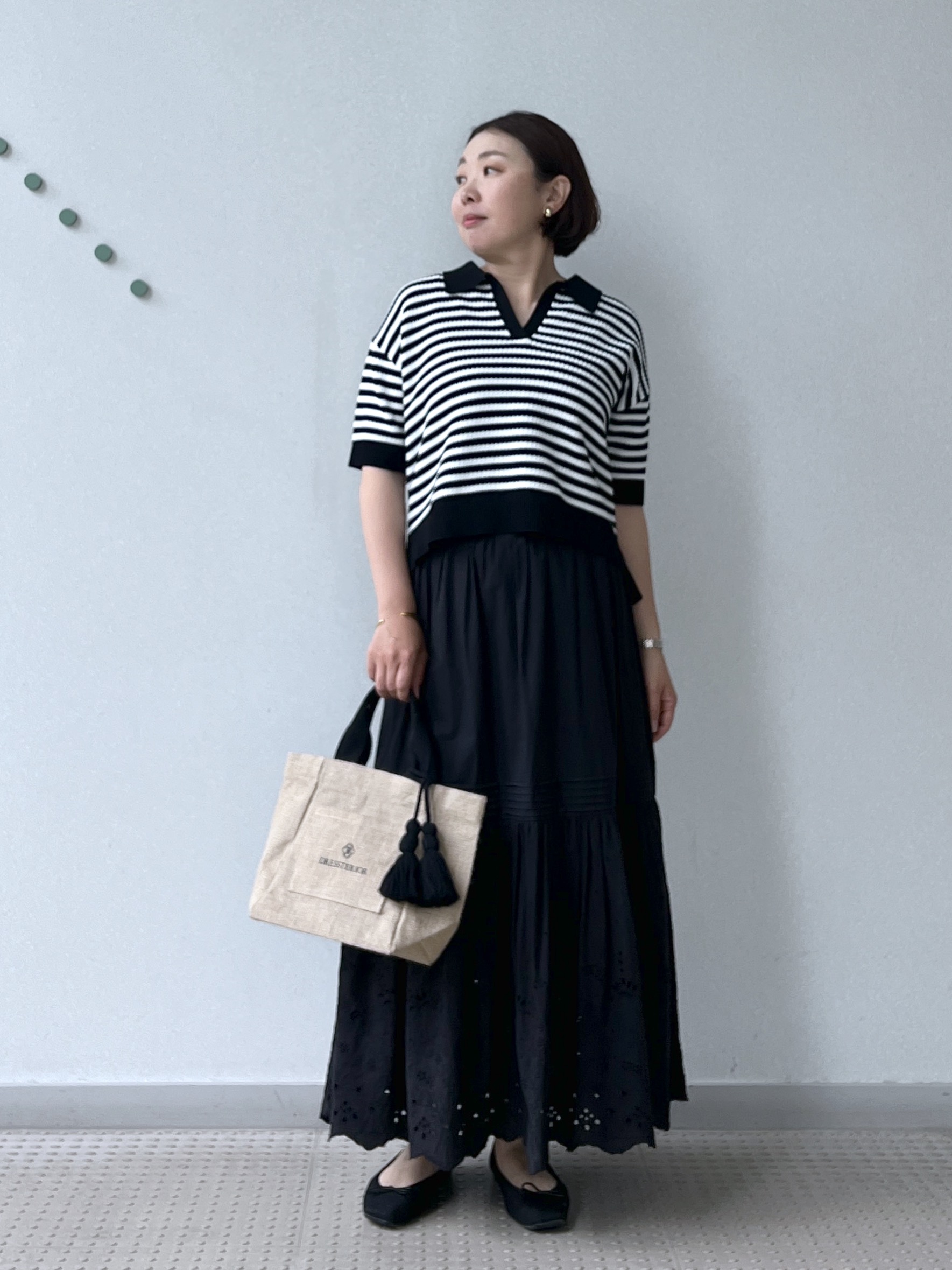 Soeさんの「DRESSTERIOR｜ウォッシャブルエンブロイダリースカート」を使ったコーディネート
