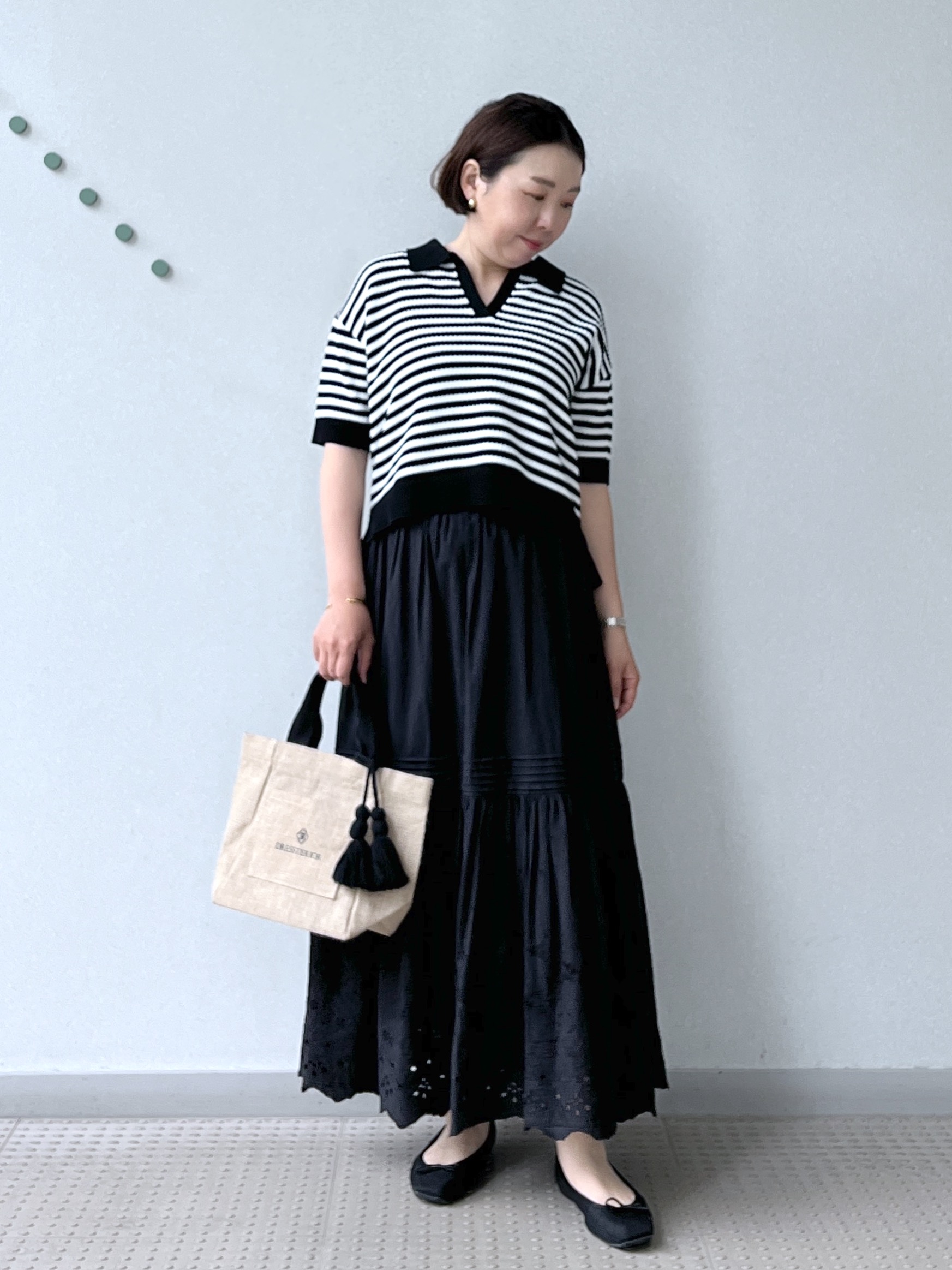 Soeさんの「DRESSTERIOR｜ウォッシャブルエンブロイダリースカート」を使ったコーディネート