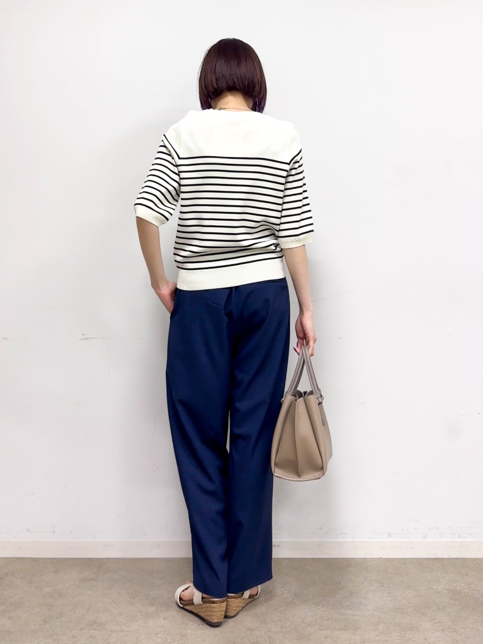 𝐜𝐡𝐢𝐤𝐚さんの「SHOO･LA･RUE｜【毎日洗える/S-LL/UV】上半身すっきり 二の腕見せない5分袖ニット」を使ったコーディネート