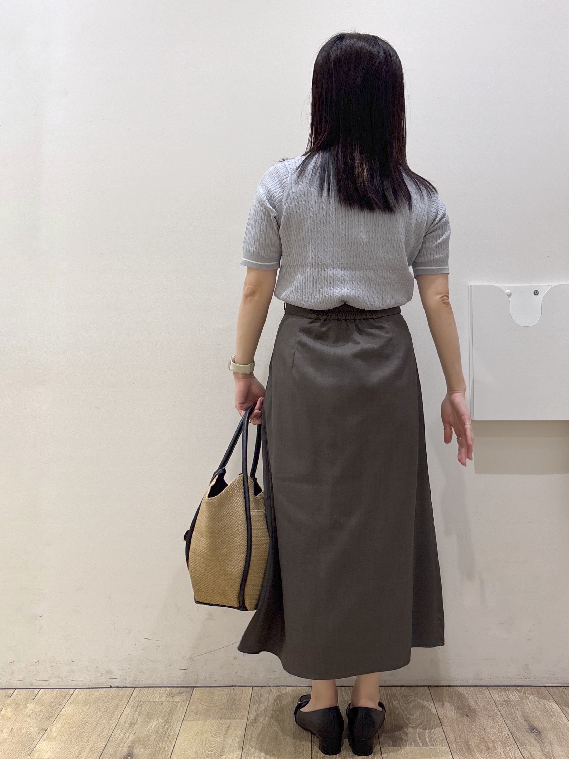 mameさんの「index｜【UV】バイカラーケーブルニット《洗濯機OK／6col》」を使ったコーディネート