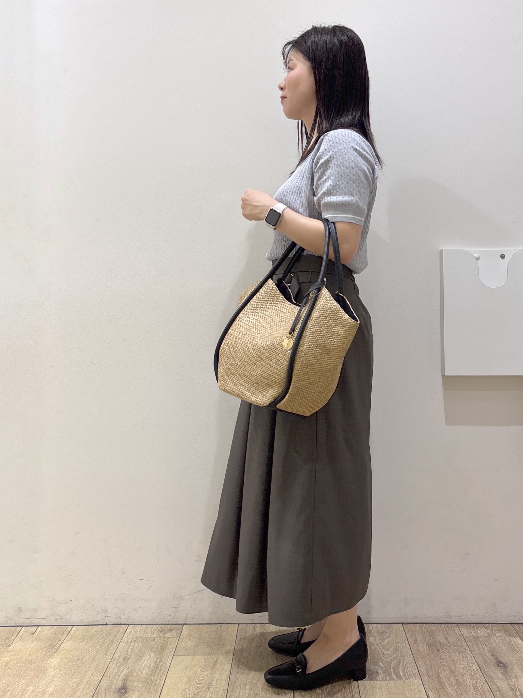 mameさんの「index｜【UV】バイカラーケーブルニット《洗濯機OK／6col》」を使ったコーディネート